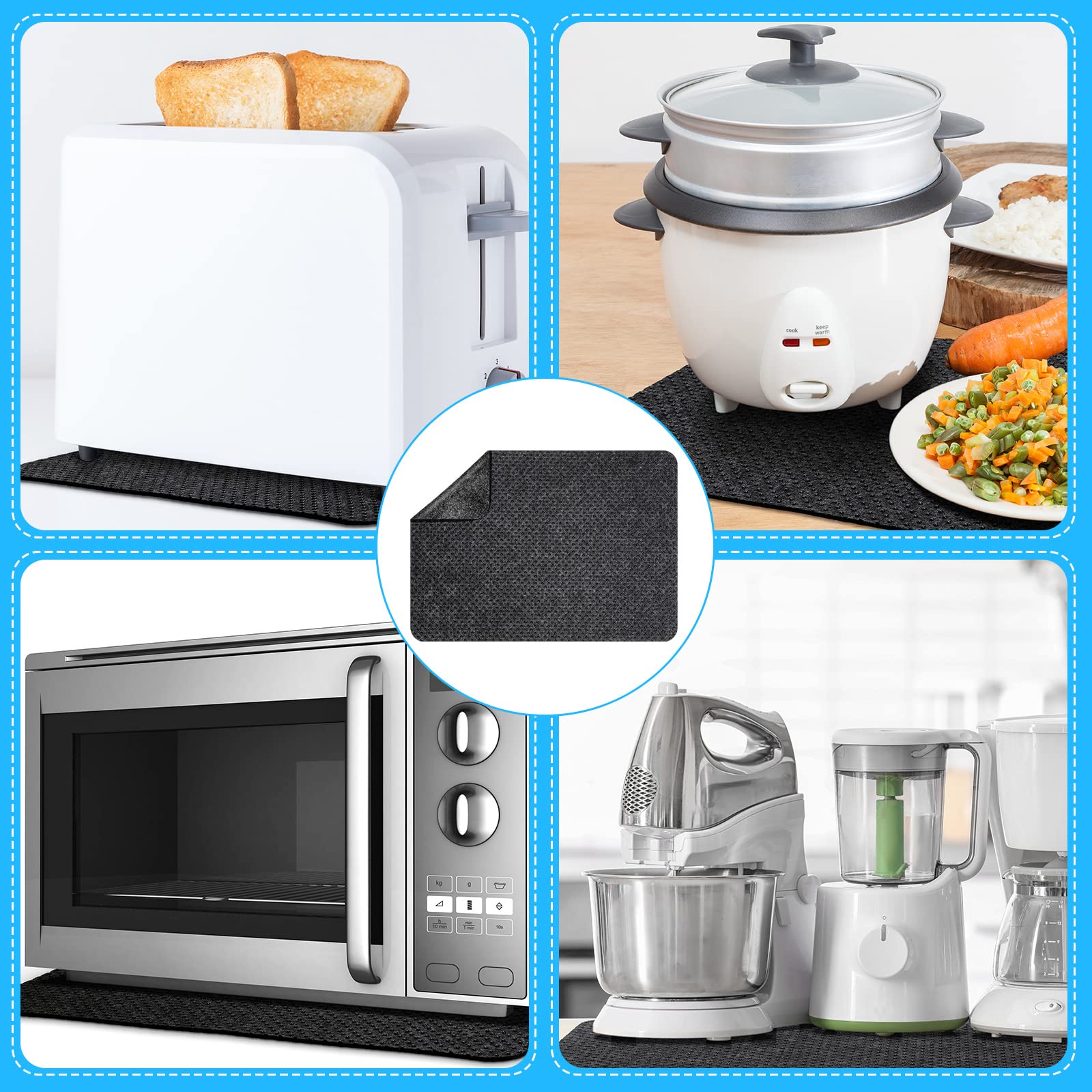 4 Pcs Heat Resistant Mat For Air Fryer Kitchen Countertop Heat Protector Mat Kitchen Appliance Mats Non Slip Heat Proof Mat Non