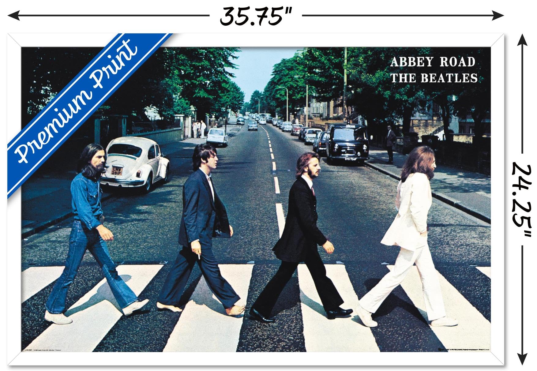 Trends International The Beatles - Abbey Road Wall Poster, 22.37'' X 34.00'', White Framed Version