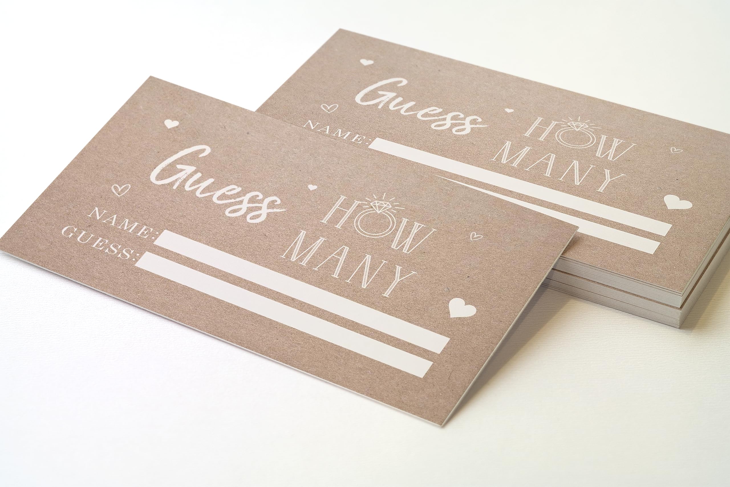Your Main Event Prints Bridal Shower Games - Kraft Minimalist Style (How Many Kisses Game), Includes 1 5X7 Stand And 50 Guessing