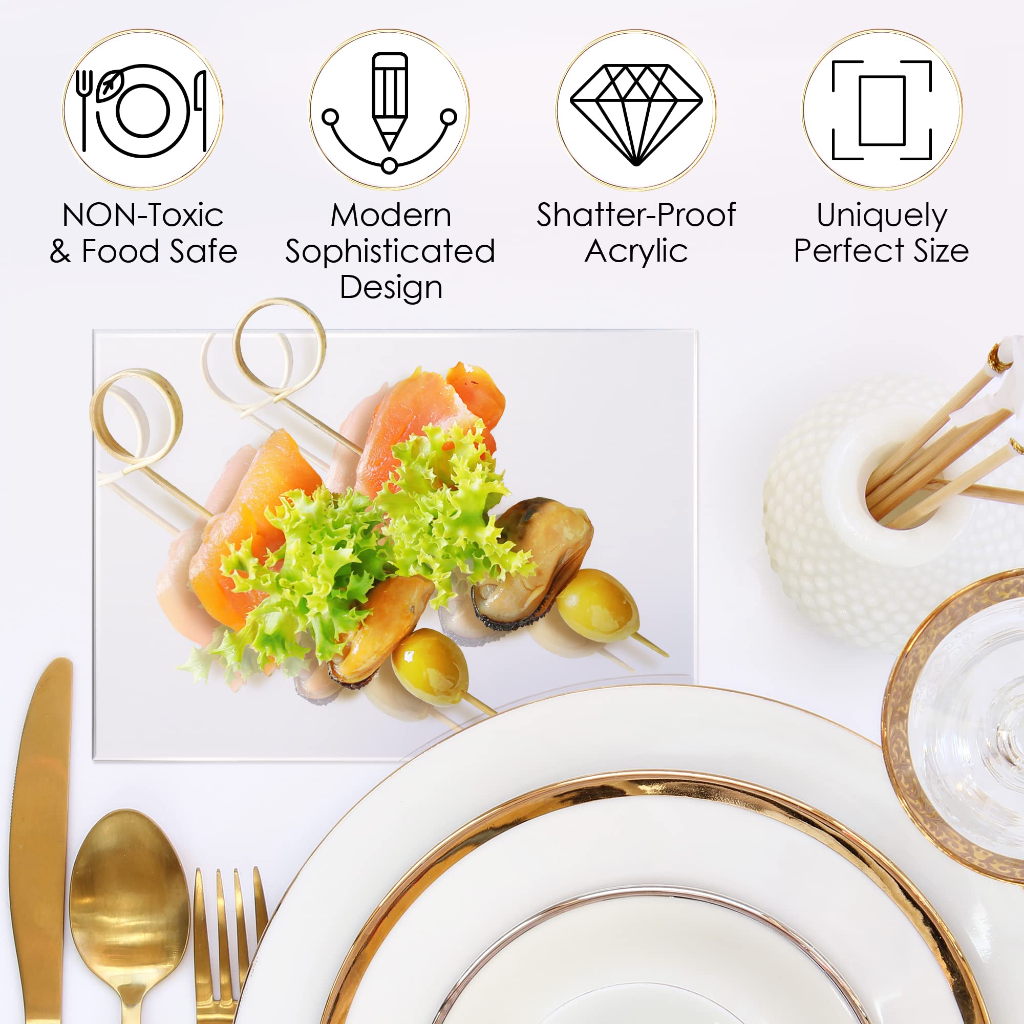 Elavain Acrylic Clear Plates For Party, 48 Pack Dessert Plate Set & Appetizer Food Platter Presentation For Pastry & Dessert Pla