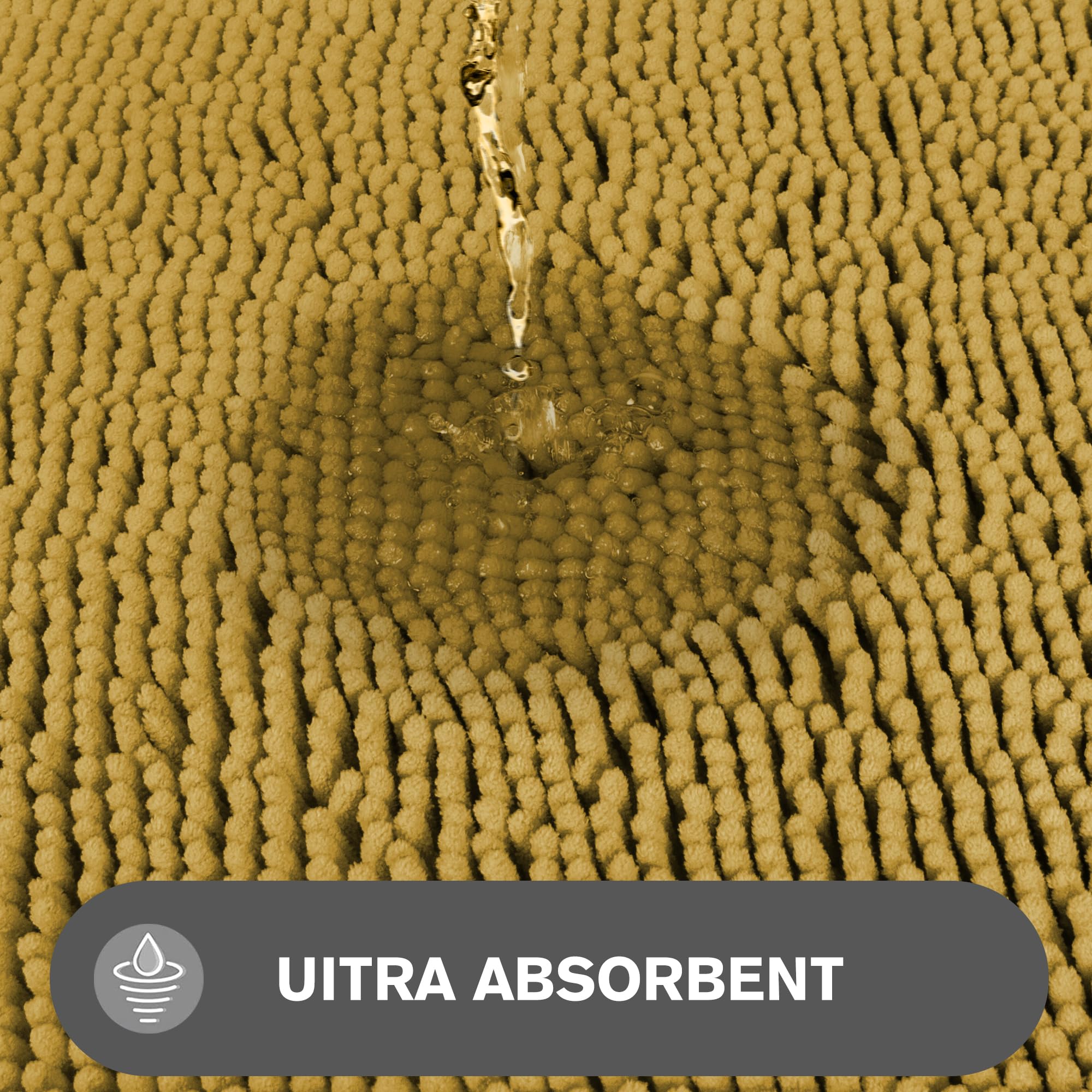 Pureswan Bathroom Rugs Sets 2 Piece - Absorbent And Washable Bath Mat, Non-Slip, Thick Soft Chenille Bath Rugs For Bathroom Floo