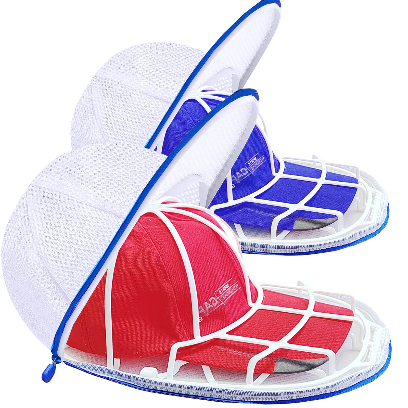 Hat Washer Cage For Washing Machine, Baseball Cap Washing Cage With Laundry Mesh Bag, Hat Cleaner For Flat & Curved Hats, Hat Ho