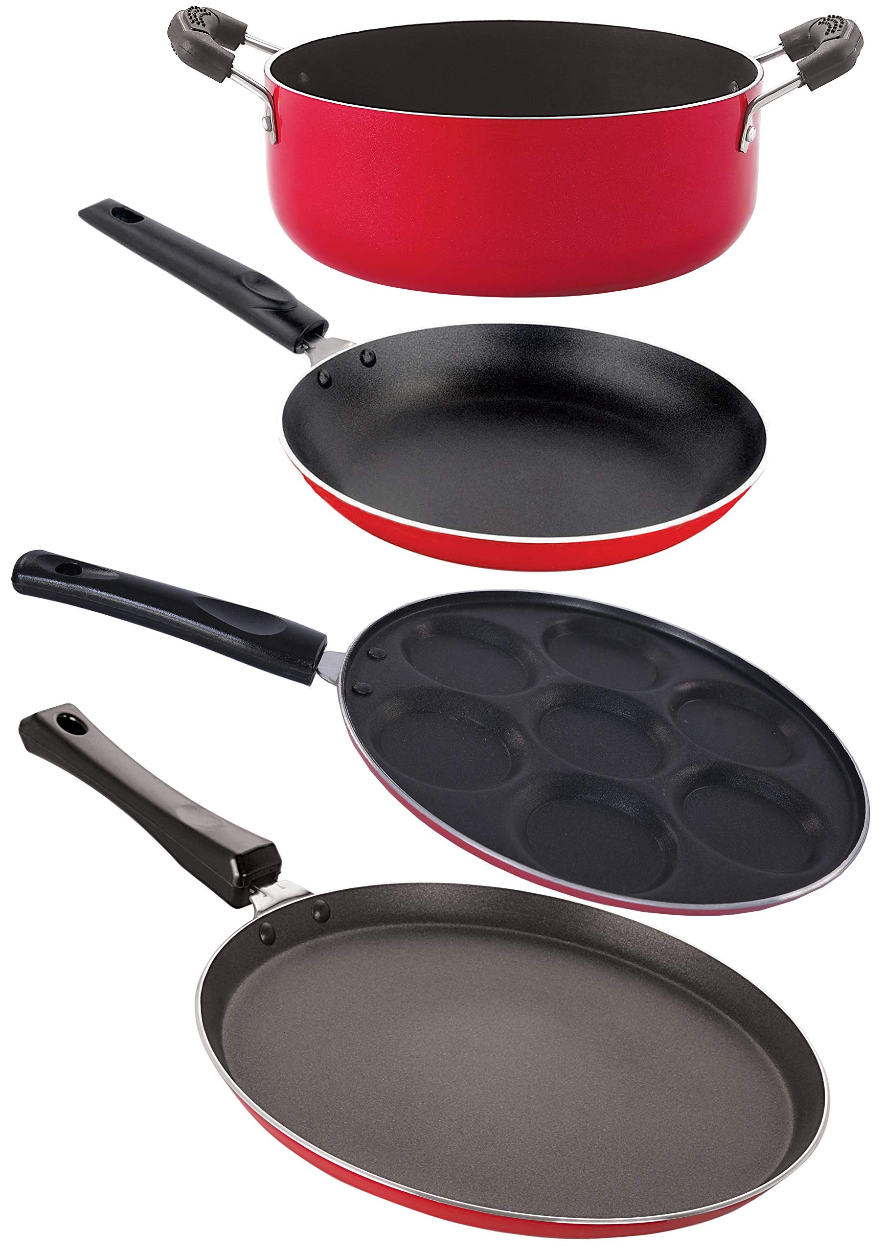 Nirlon NonStick 3 Layer Coated Highly Durable Kitchenware Combo Set Gift Set Offer With Bakelite Handle