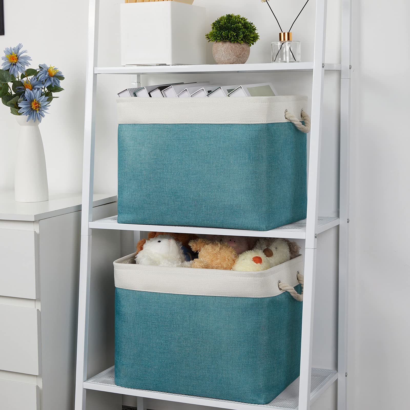 Bidtakay Large Baskets Foldable Storage Bins Tall Baskets Set Of 2 Cloth Baskets 16 '' X 11.8 '' X 11.8 '' Decorative Basket For