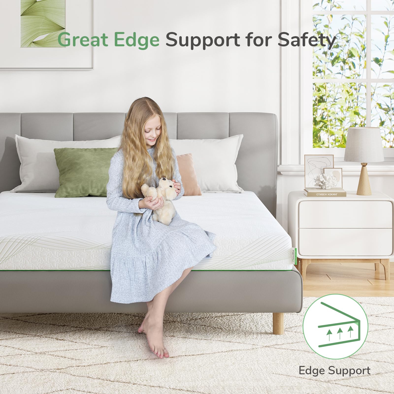 Novilla Twin Size Mattress  Memory Foam Mattress Twin 6 Inch  Cooling Twin Mattress in a Box for Back Pain Relief  Medium Firm Mattress with Edge Support & Motion Isolation  Ataraxia