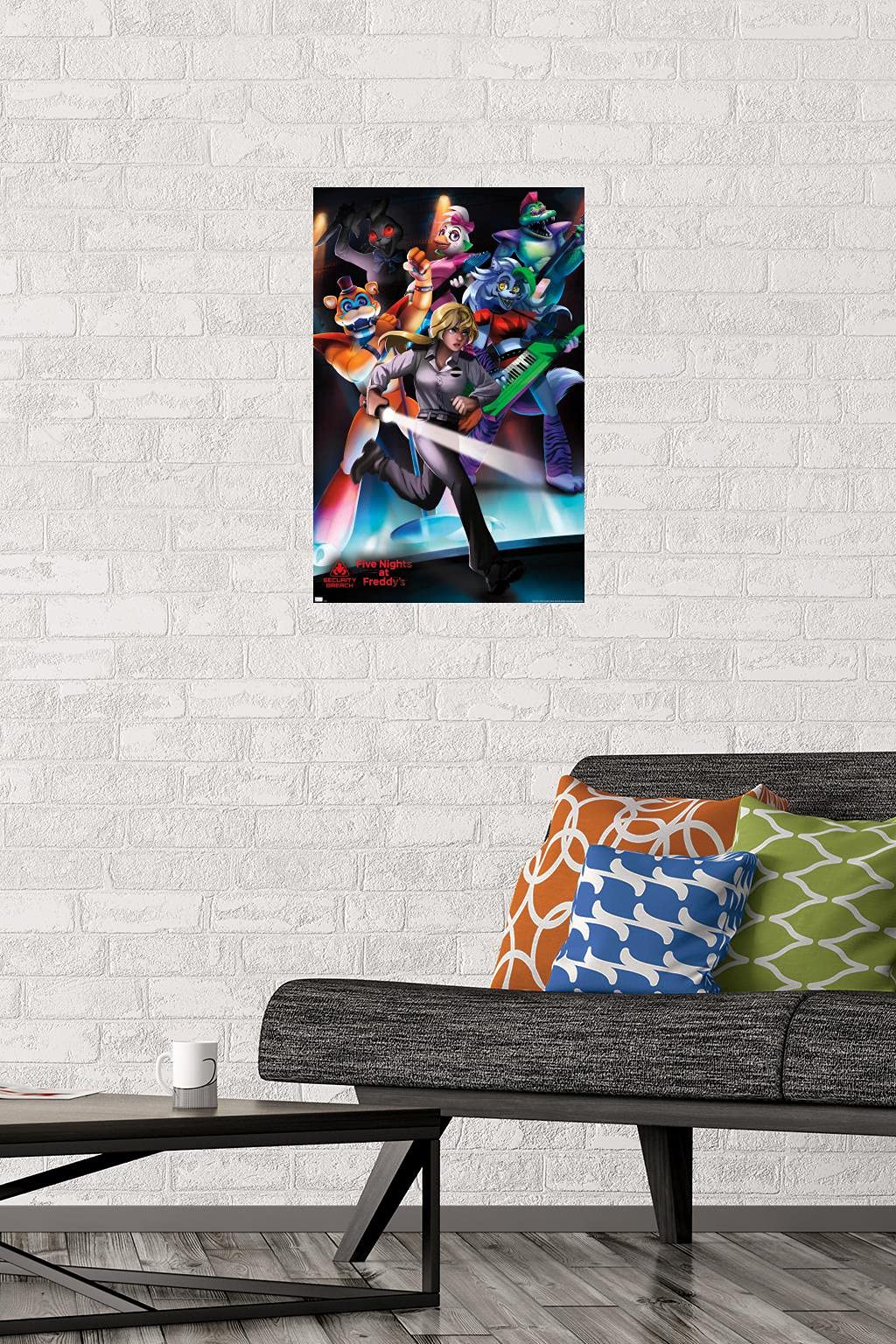 Trends International Five Nights At Freddy'S: Security Breach - Group Wall Poster, 14.725'' X 22.375'', Premium Unframed Version