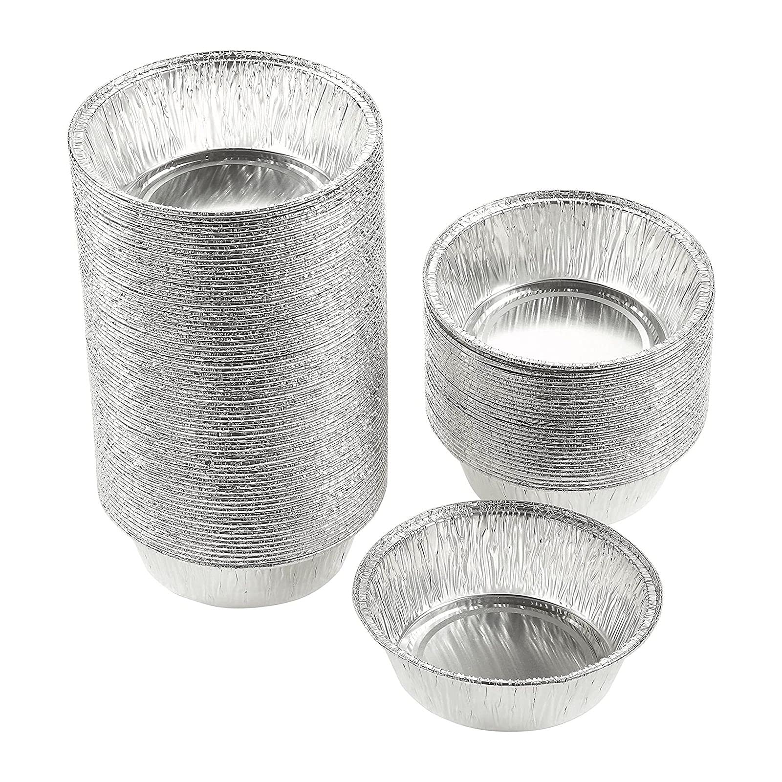 Juvale 100 Pack Mini Individual Pot Pie Pans, Round Disposable Aluminum Tins For Small Business, Catering, Baking, And Cafes (5