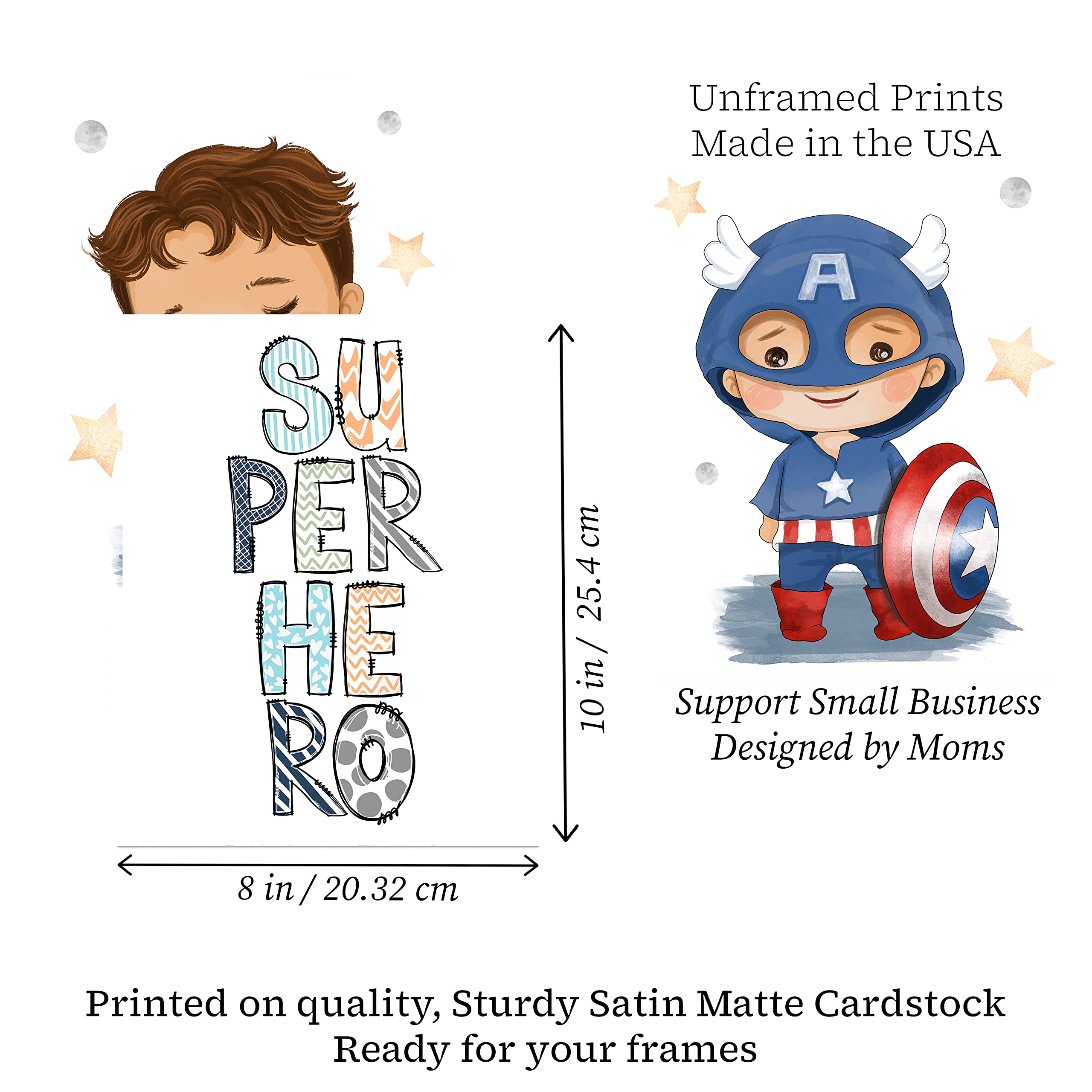 Silly Goose Gifts A Superhero Sleeps Here - Darling Baby Super Hero Themed Wall Art Print Room Nursery Decor (Lost in Adventures