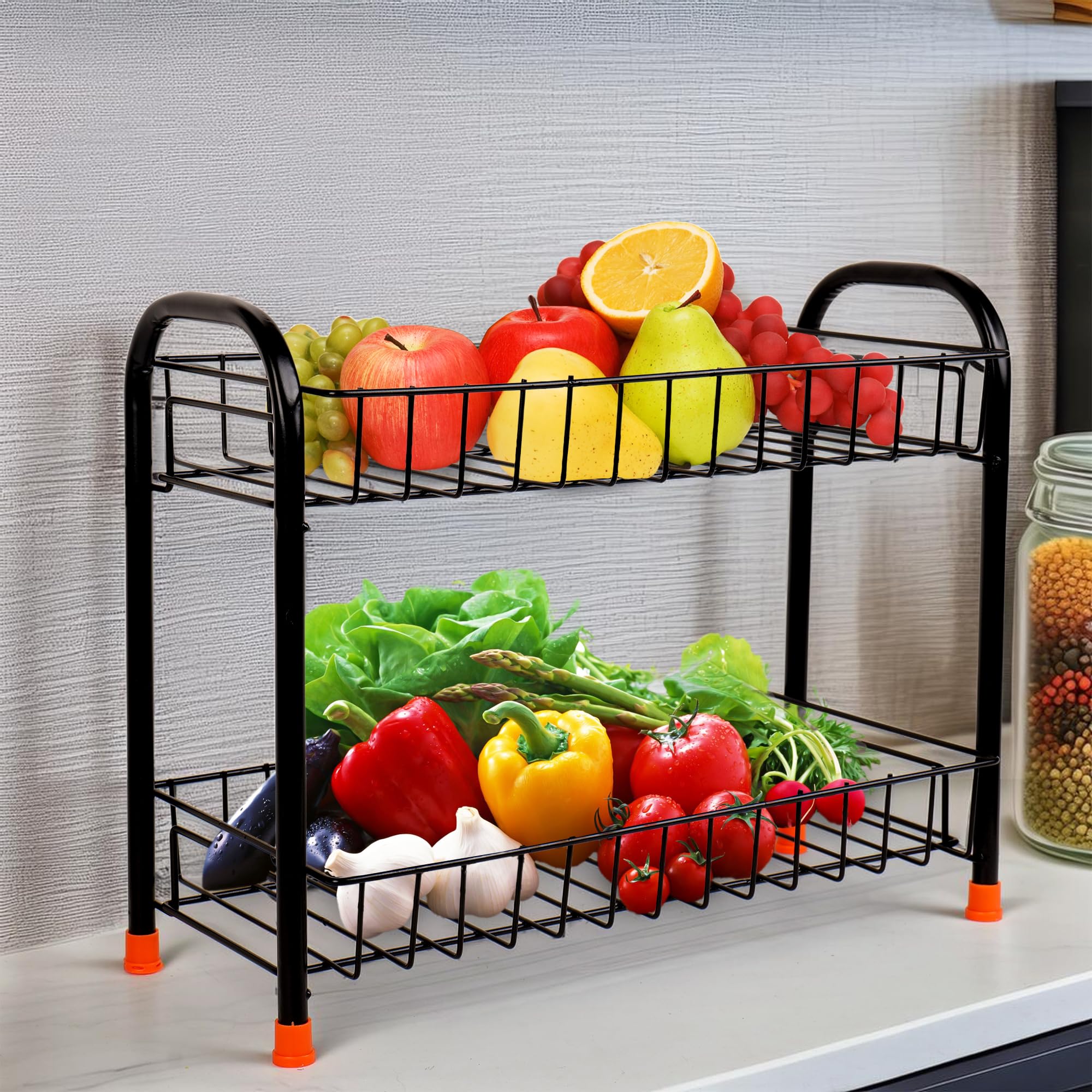 Niyara Iron Metal Heavy Duty Stand Multistorage/Multipurpose Standing Rack, Bathroom Countertop Storage Shelf Cosmetic Organizer