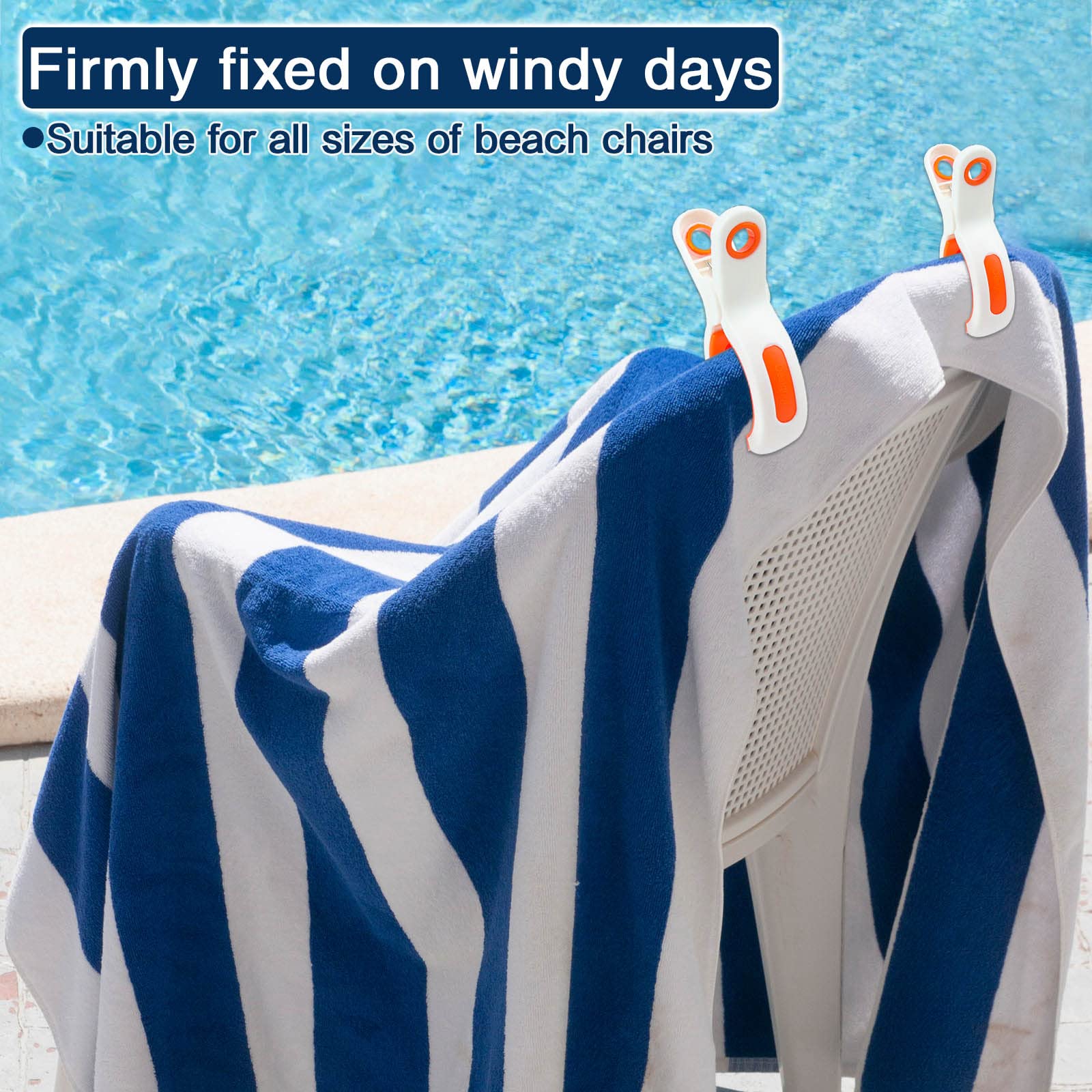 Beach Towel Clips For Beach Chair Towel Holder For Beach Chair Pool Chair On Cruise-Jumbo Size,Plastic Strong Beach Chair Clips