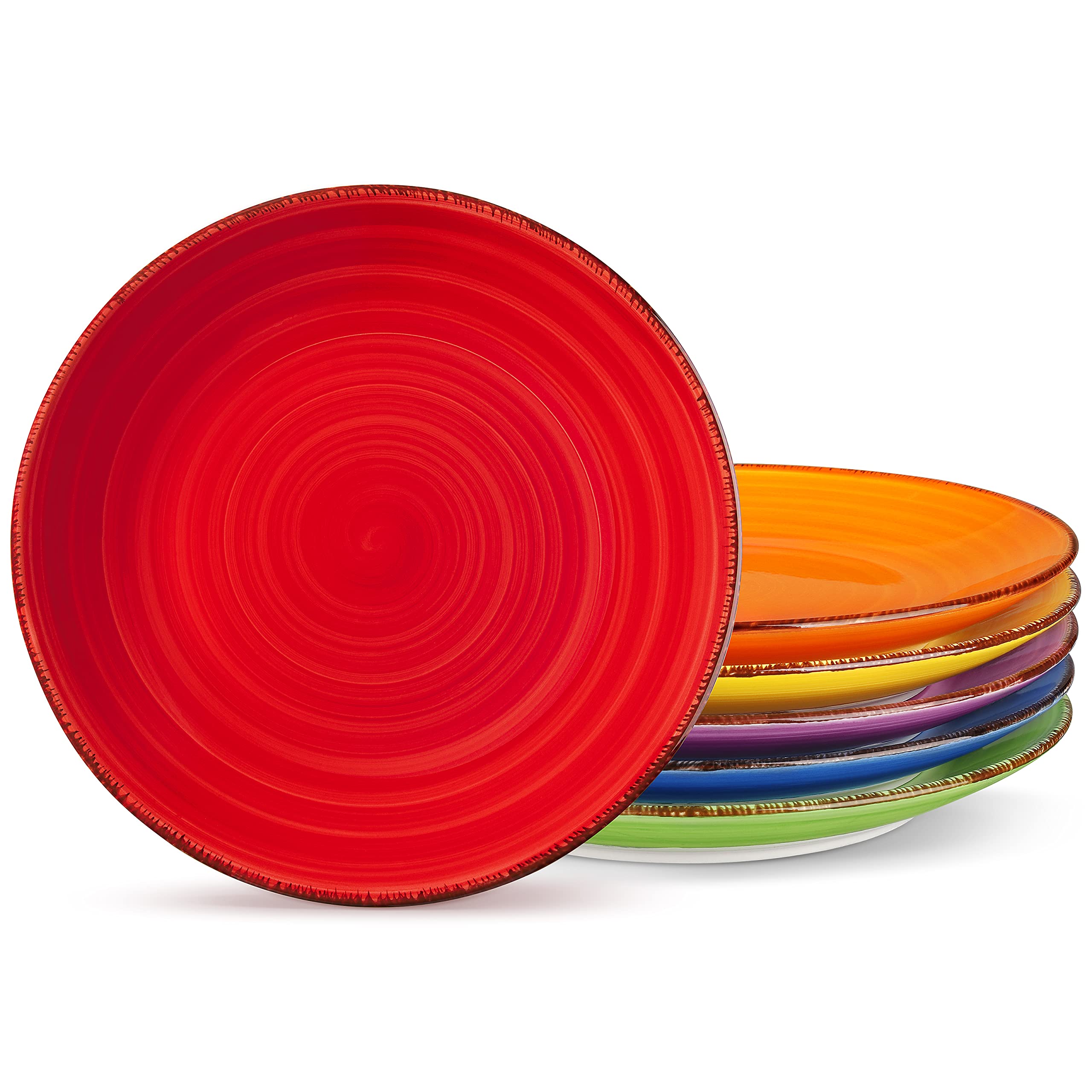 Vancasso Bonita Salad Plates, 8.5 Inch Colorful Small Dinner Plates Set, Ceramic Dessert Plate Serving Dishes Set Of 6, Microwav