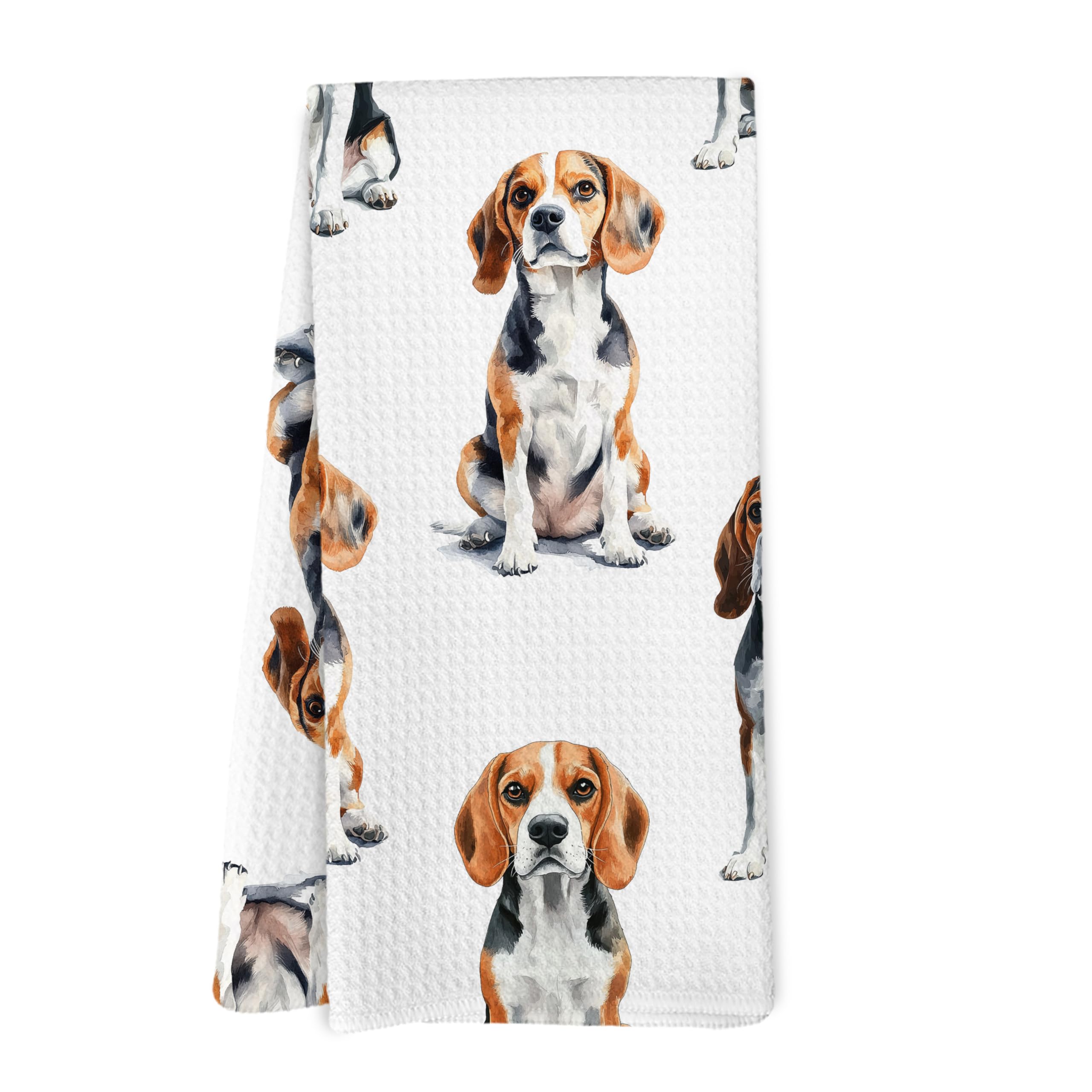 Yorhifa Beagle Dog Kitchen Dish Towels, Beagle Gifts for Women Men Hand Towels for Bathroom Kitchen Decor, Dog Lovers Mom Owner 