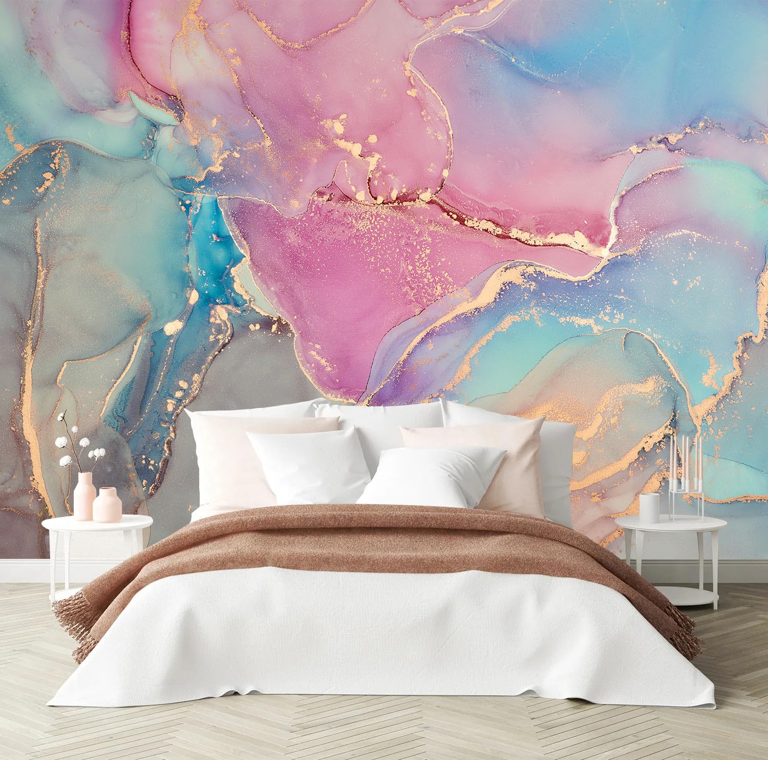 PYFFYP- Marble wallpaper Abstract texture wall murals for bedroom(Not Peel and Stick)