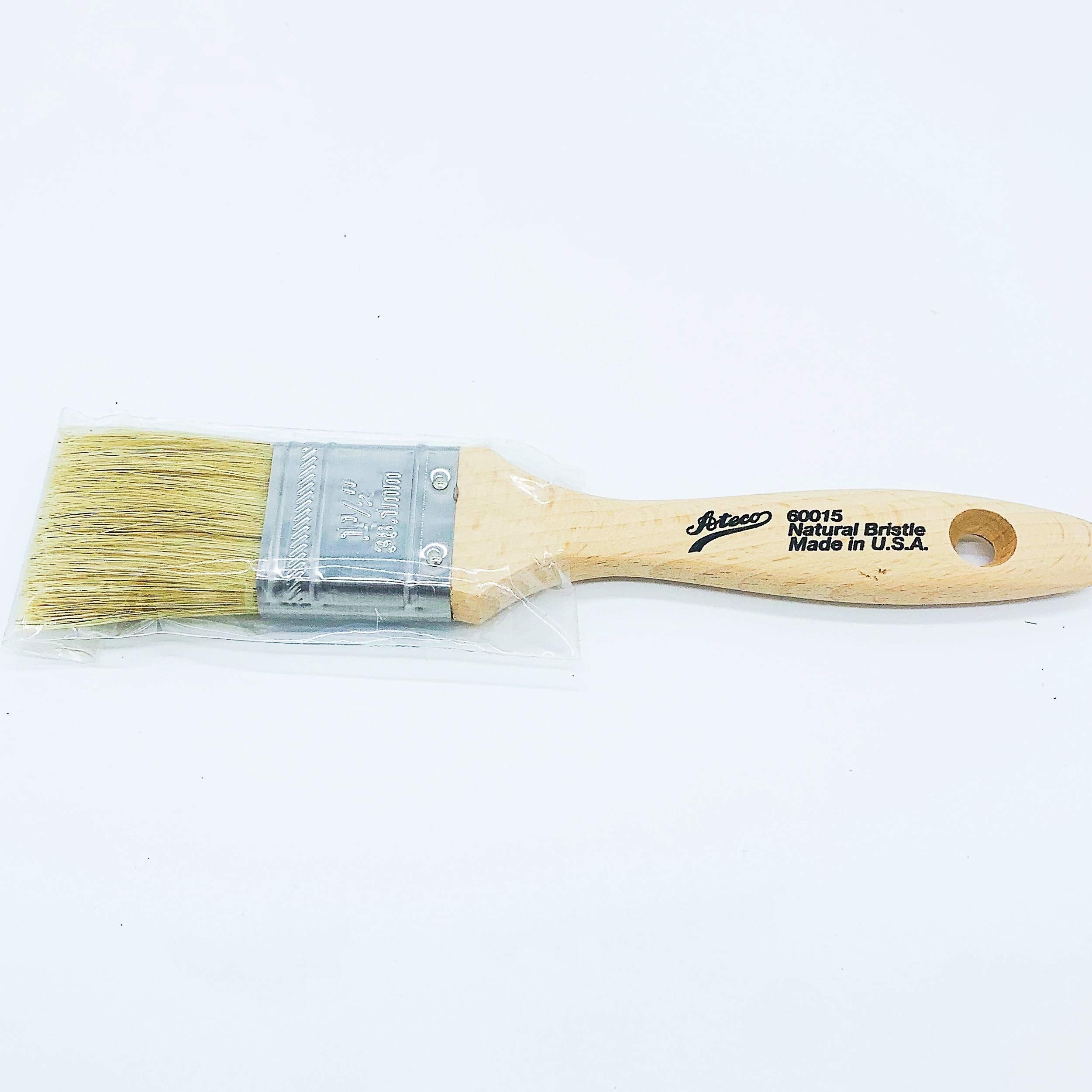 Ateco 60015 Pastry Brush - 1.5 Inch Natural Wood Boar Bristles Made In The Usa - Kitchen Pastry Basting Brush