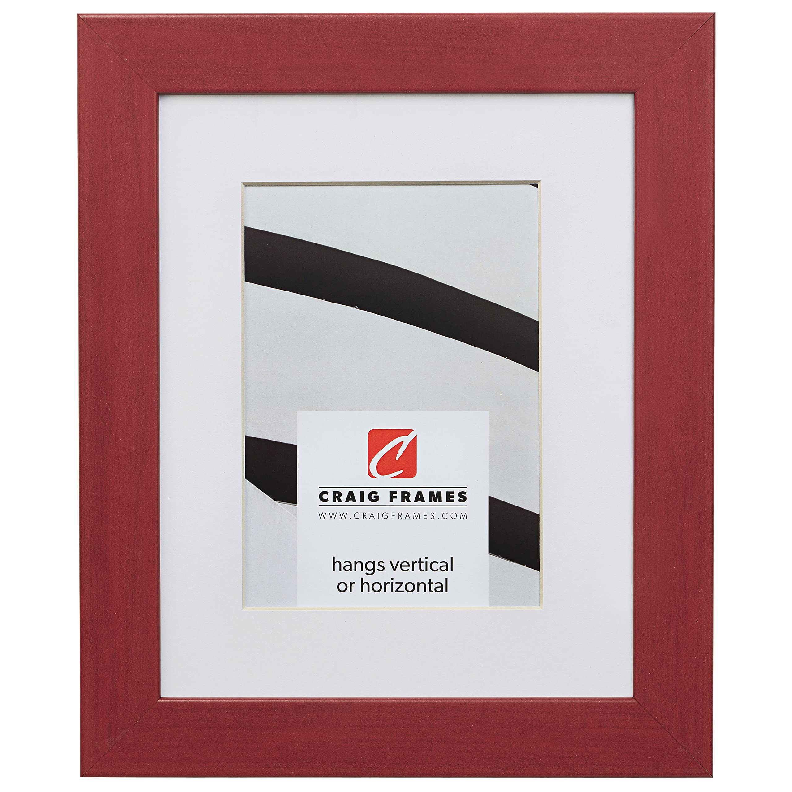 Craig Frames Colori, 18 x 24 Inch Red Picture Frame Matted to Display a 12 x 18 Inch Photo