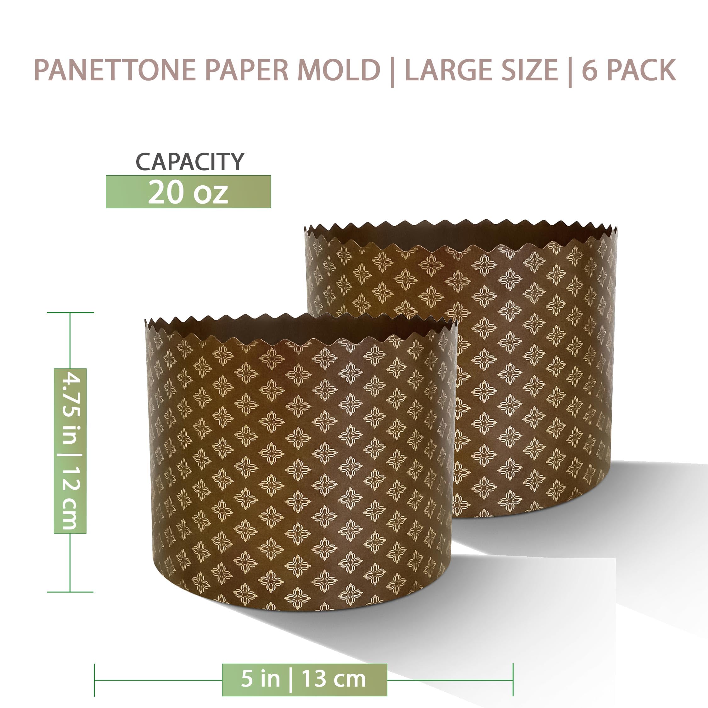 20 Oz Geborilma Easter Bread Mold - Panettone Paper Baking Molds 6 Pack - Oven Safe Large Panettone Mold - Easter Bread Paper Mo