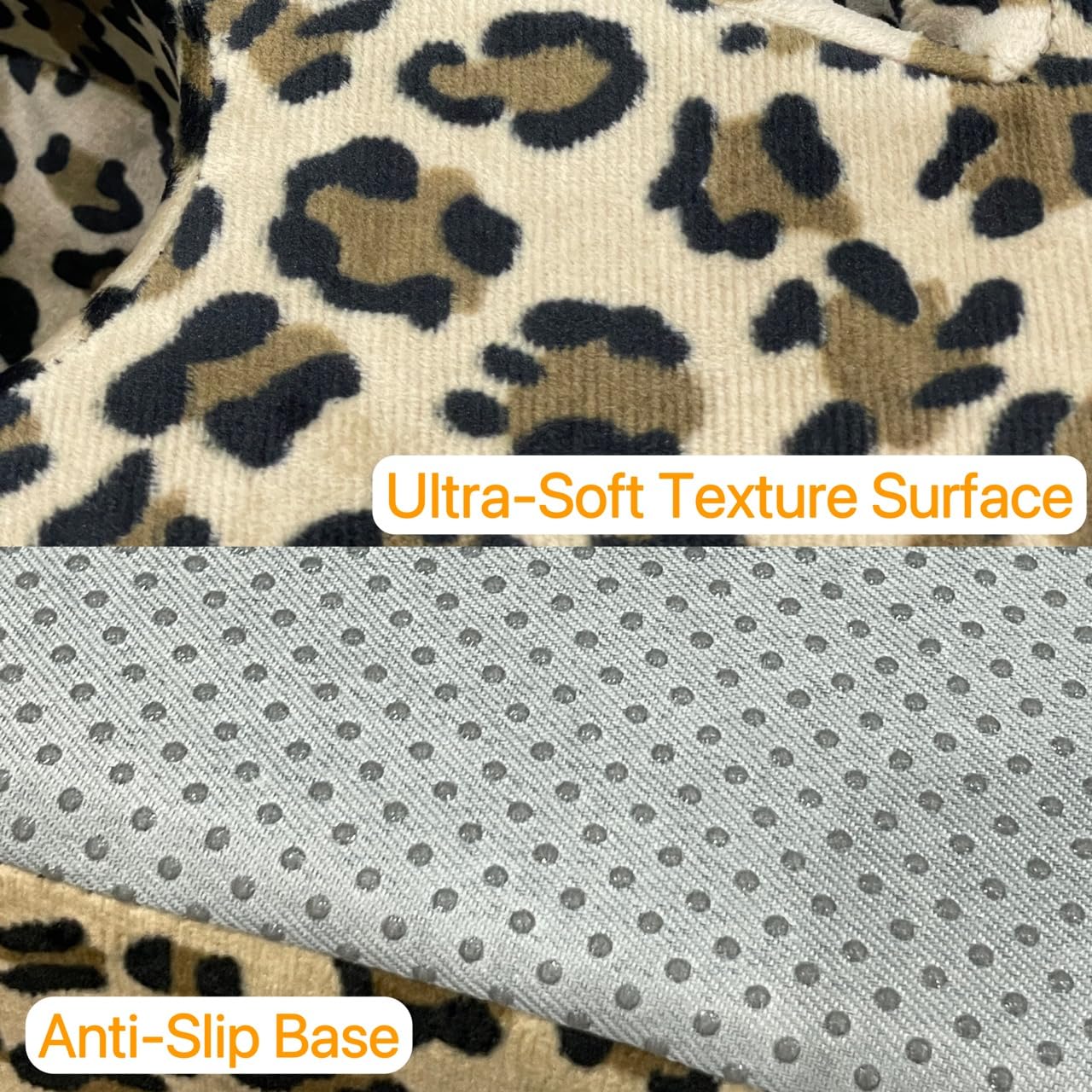 Couch and Bed Cup Holder Pillow  Sofa Refreshment Tray for Drinks/Remote Control/Snacks Holder (Leopard)