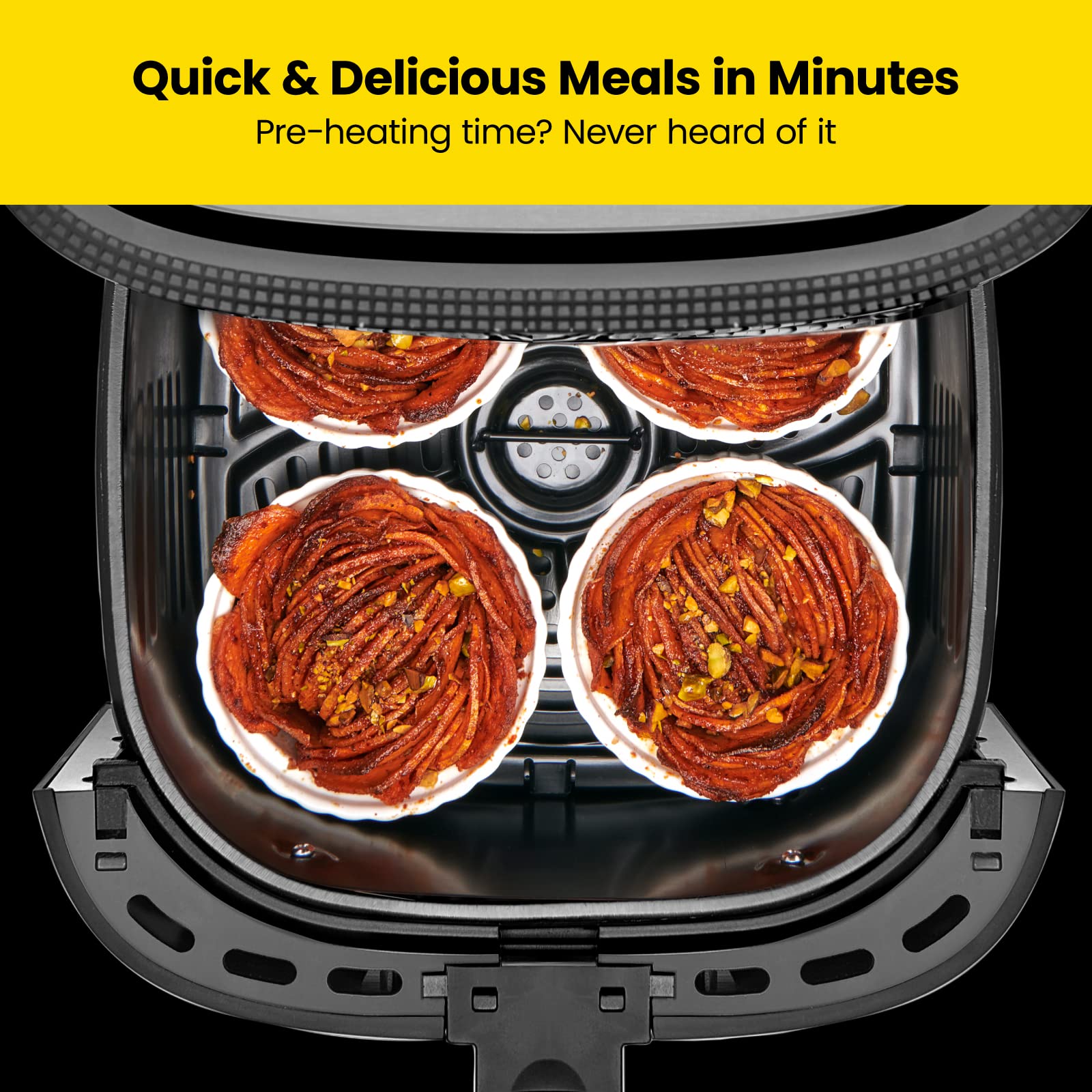 Chefman Turbofry Touch Air Fryer, Large 5-Quart Family Size, One Touch Digital Control Presets, French Fries, Chicken, Meat, Fis