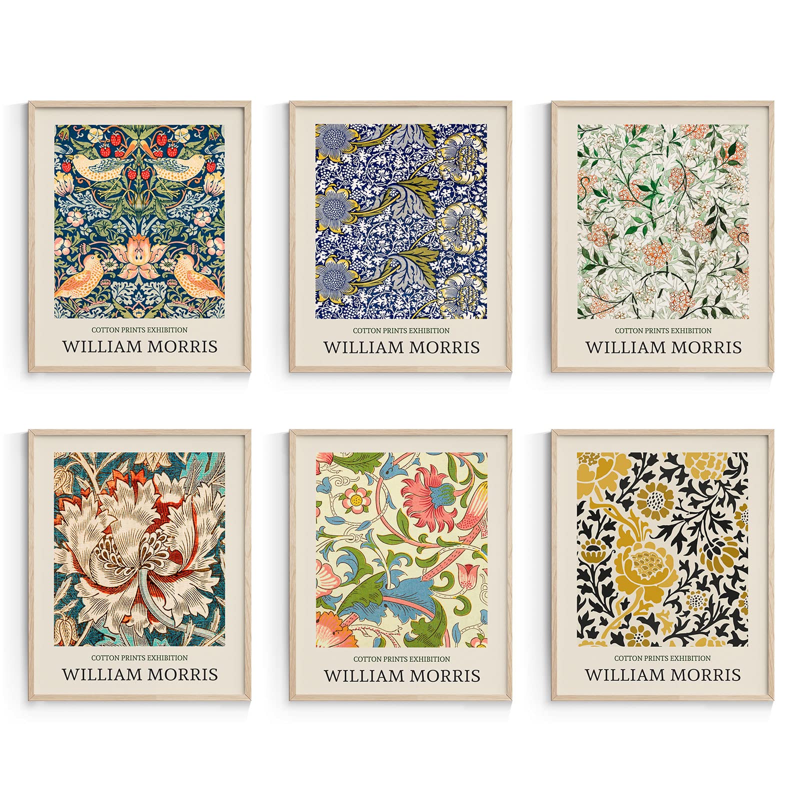 Habseligkeit William Morris Wall Art Prints, Retro Wall Decors For Room Aesthtic, Flower Market Posters For Bedroom Decor Aesthe