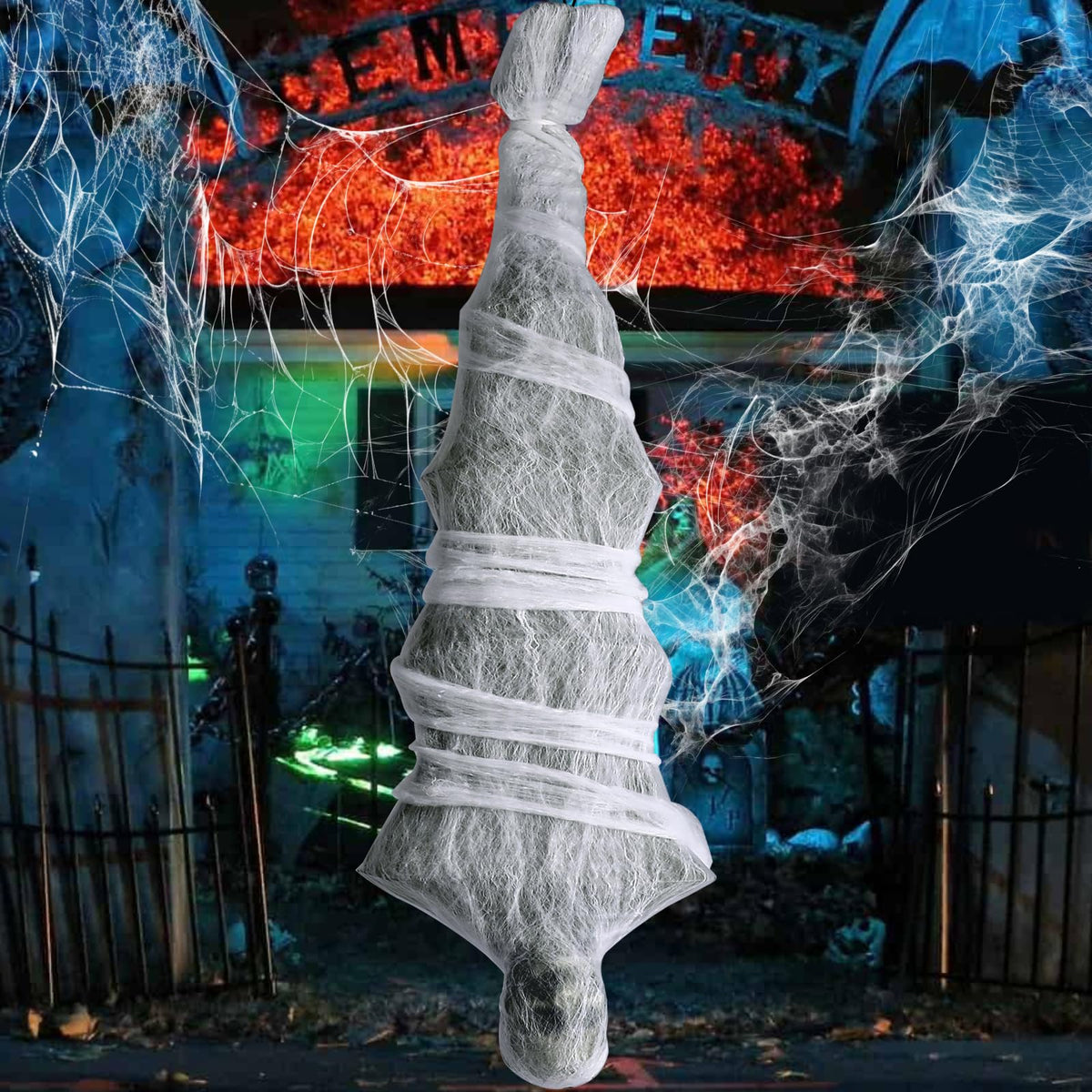 Halloween Decorations, 72 Inches Outdoor Hanging Cocoon Corpse Props ...