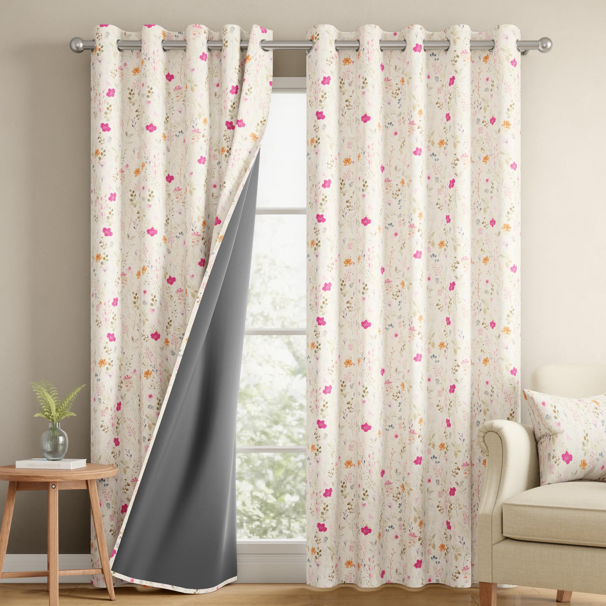 Wakefit Designer Jacquard Blackout Curtain | 9X 4.3 Ft | Set Of 1 | Blocks Up To 99% Of Light | Double Layered Fabric | Woven, N