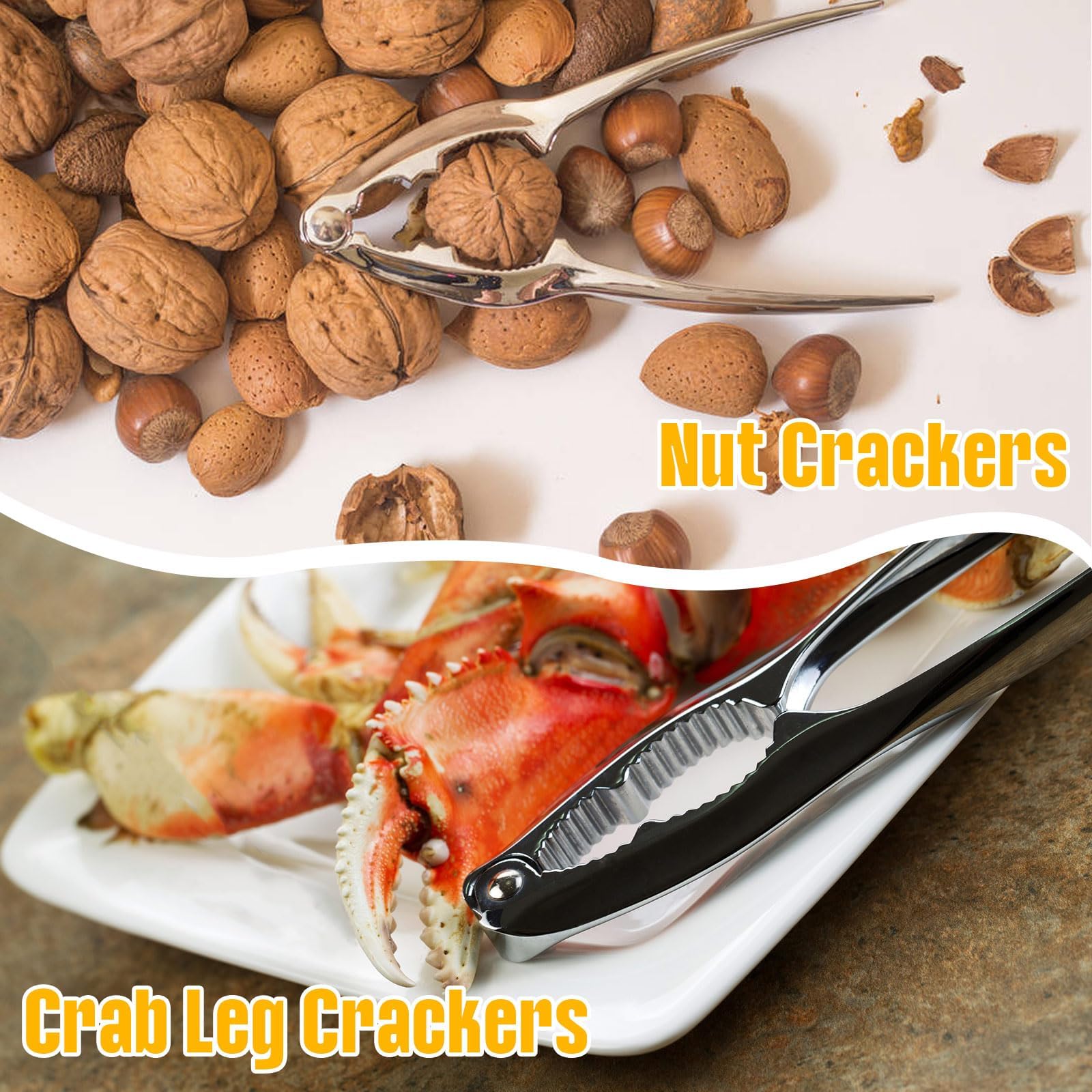 12 Pcs Crab Crackers And Tools Set Heavy Duty Seafood Tools Set Crab Leg Crackers Lobster Nut Crackers Opener Home Kitchen Parti