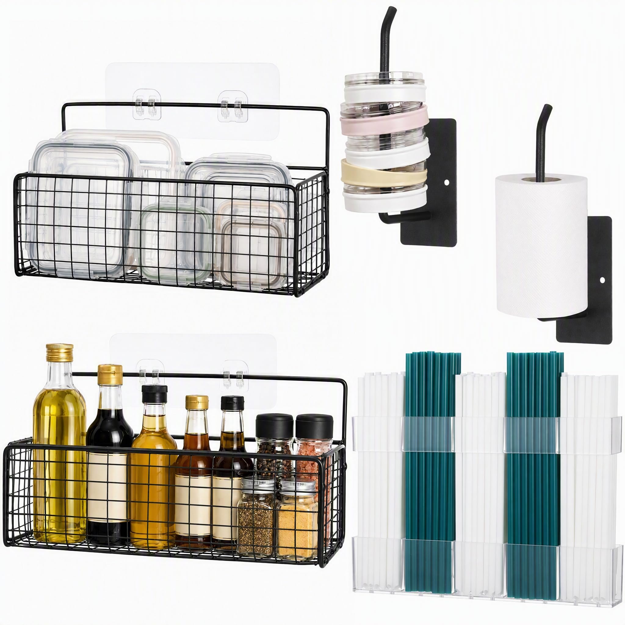 FOMIYES 5PCS Adhesive Cabinet Door Organizer
