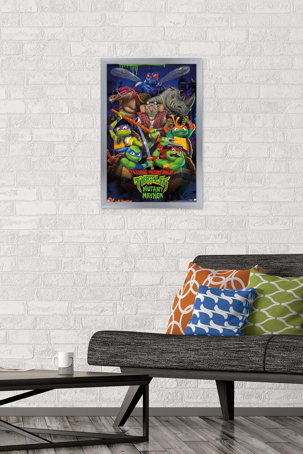 Trends International Teenage Mutant Ninja Turtles: Mutant Mayhem - Group Wall Poster, 14.72'' X 22.37'', Silver Framed Version