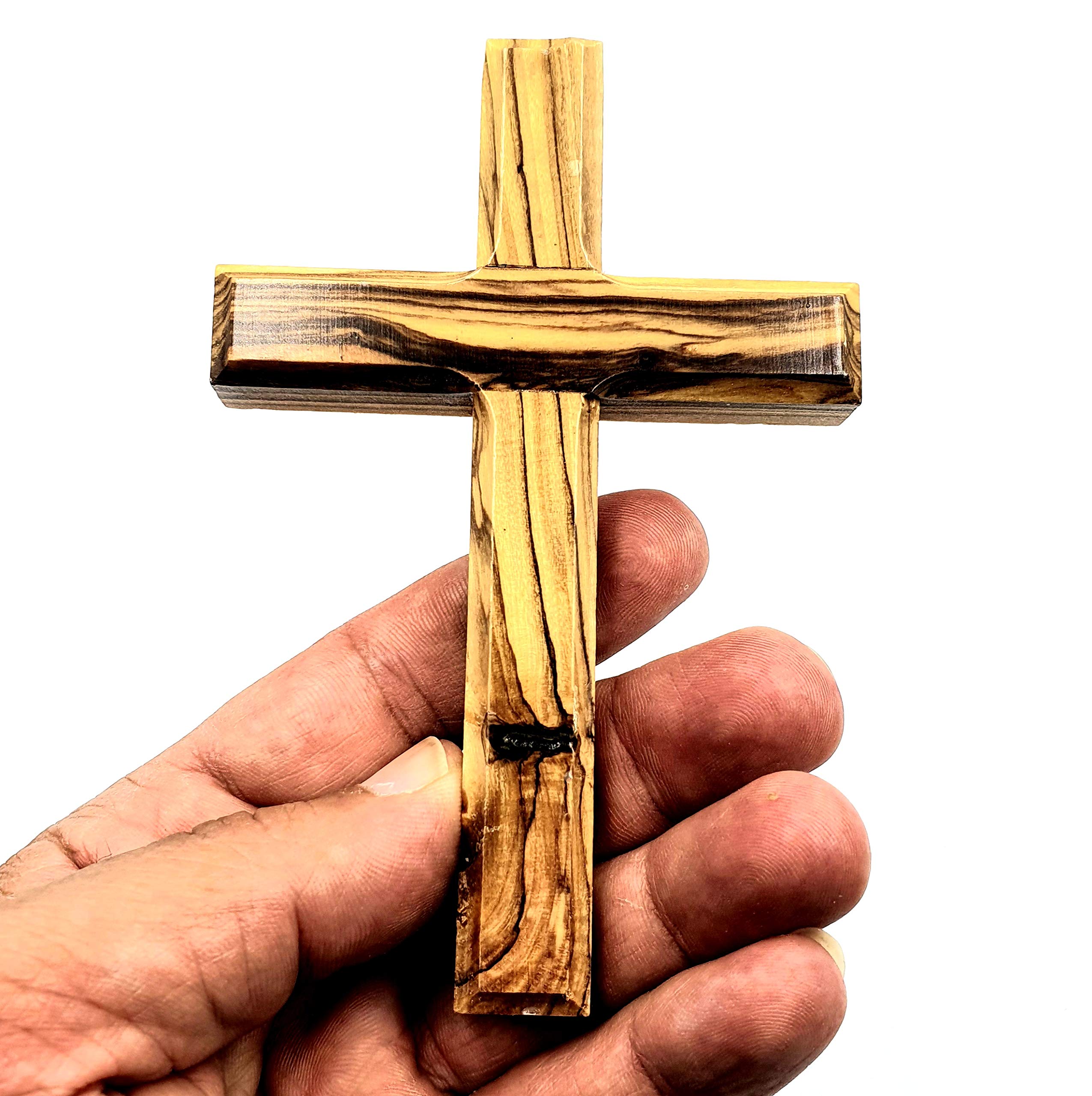 Zuluf Bethlehem Olive Wood Wall Cross | 4.7 Handmade Christian & Catholic Decor Christmas Wall Hanging Gift | Religious Spiritua