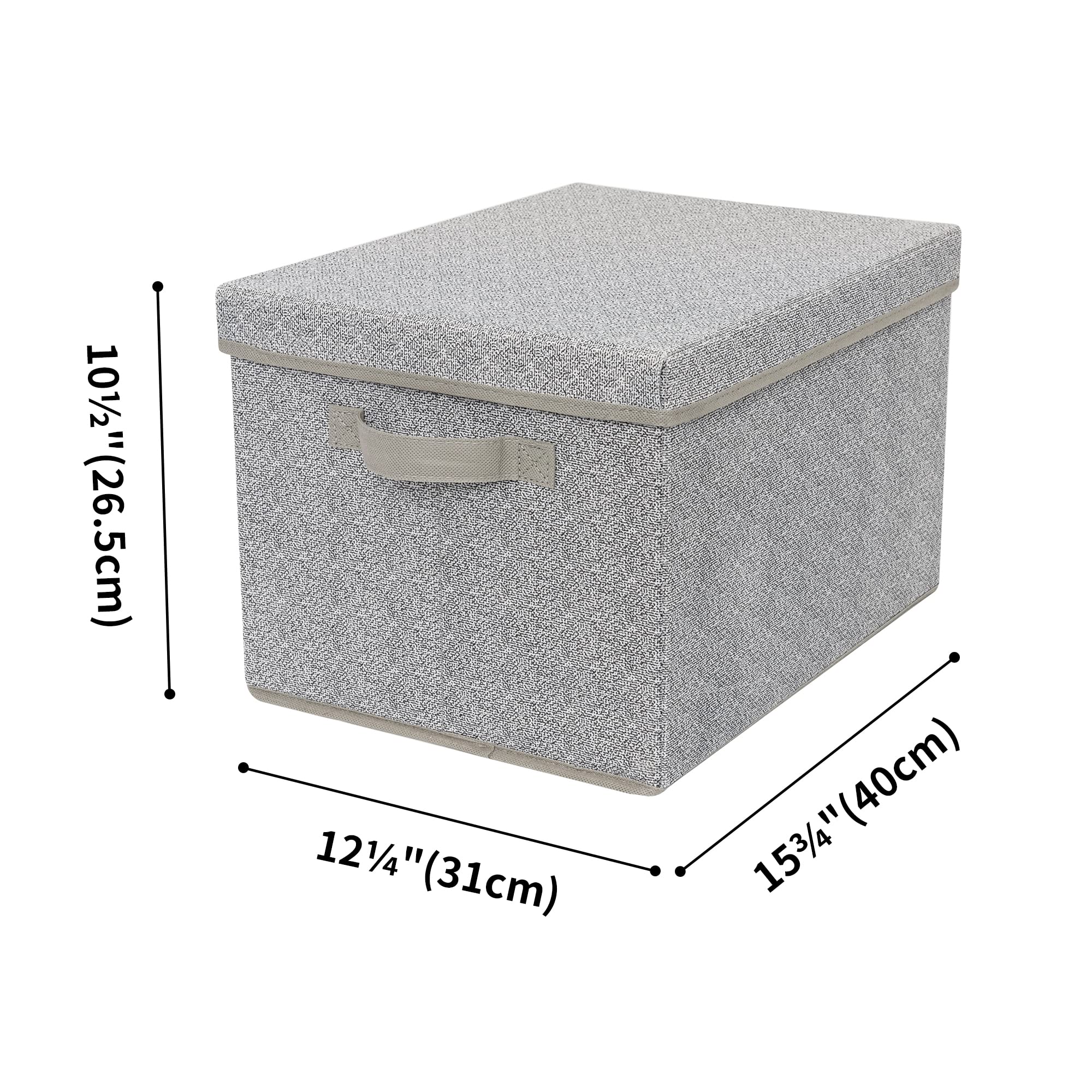 GRANNY SAYS Fabric Boxes with Lids  Storage Bins with Handles  Shelf Bins for Organizing  Extra Large Storage Boxes for Linens Clothes  Decorative Storage Containers  Gray  3-Pack  Jumbo