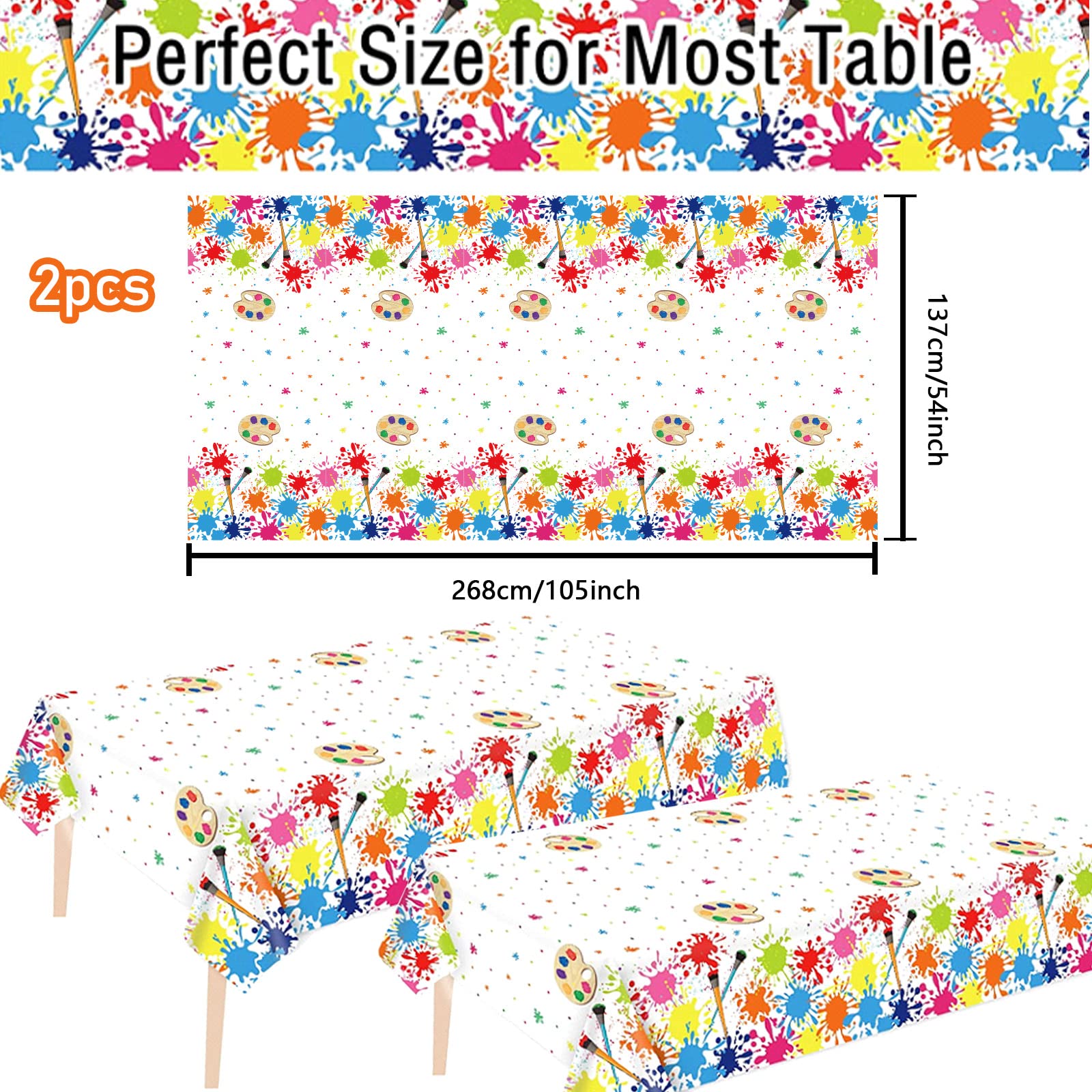 Gisgfim 24 Guests Art Party Decorations Supplies Plates Napkins Tablecloths Paint Party Birthday Decoration Tableware Set Artist