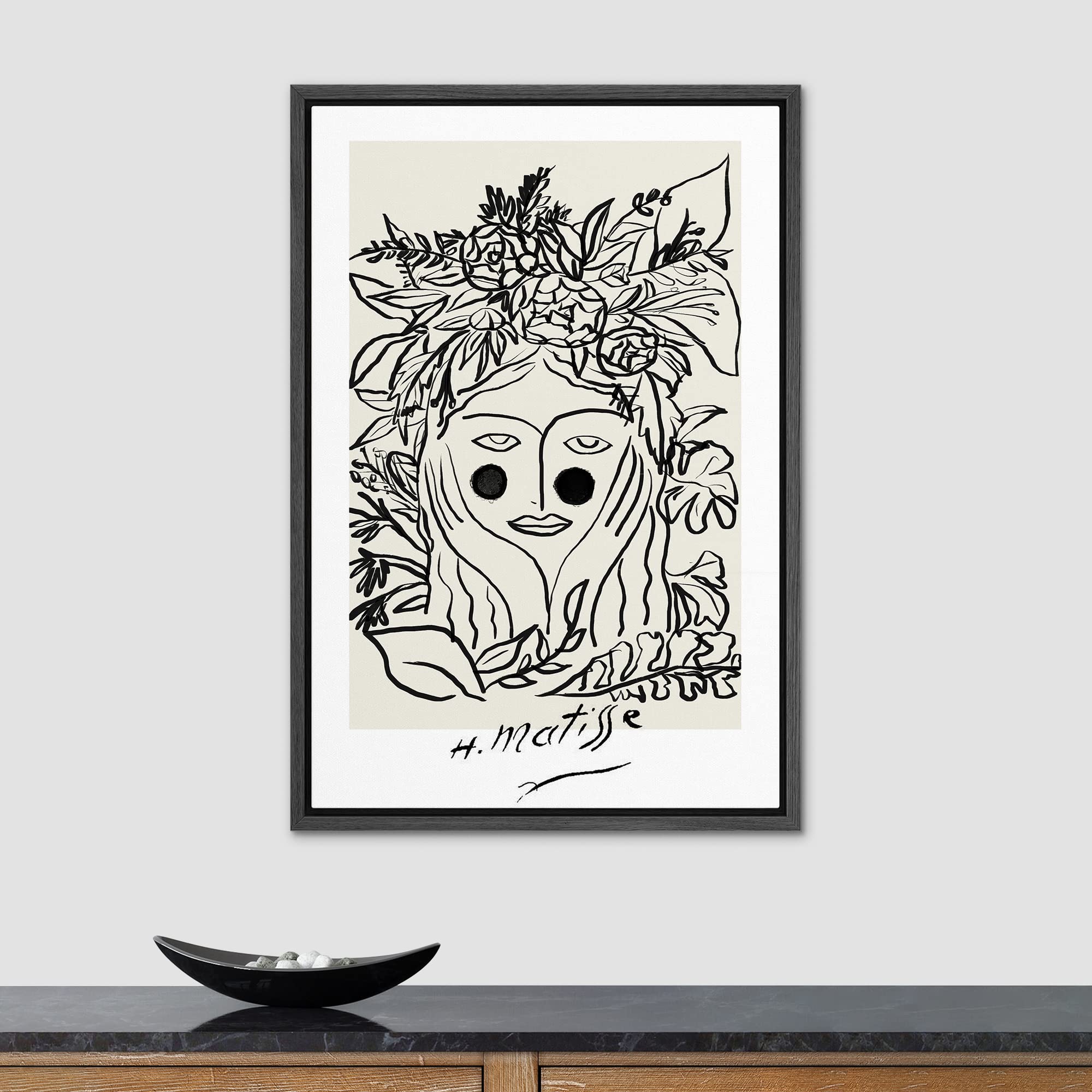 Signleader Framed Canvas Print Wall Art Matisse Floral Nature Woman Portrait Abstract Shapes Illustrations Modern Art Decorative