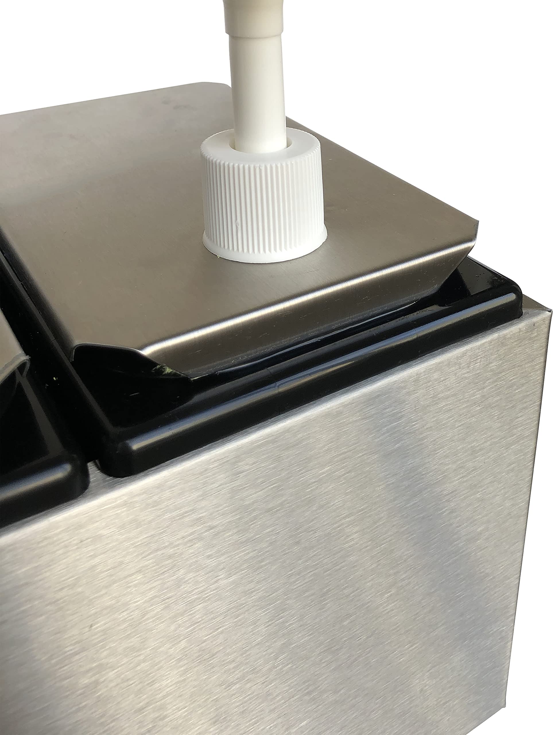 Carlisle Foodservice Products Condiment Rail Condiment Center With 2 Standard Pumps For Gas Stations, Restaurants, And Fast Food