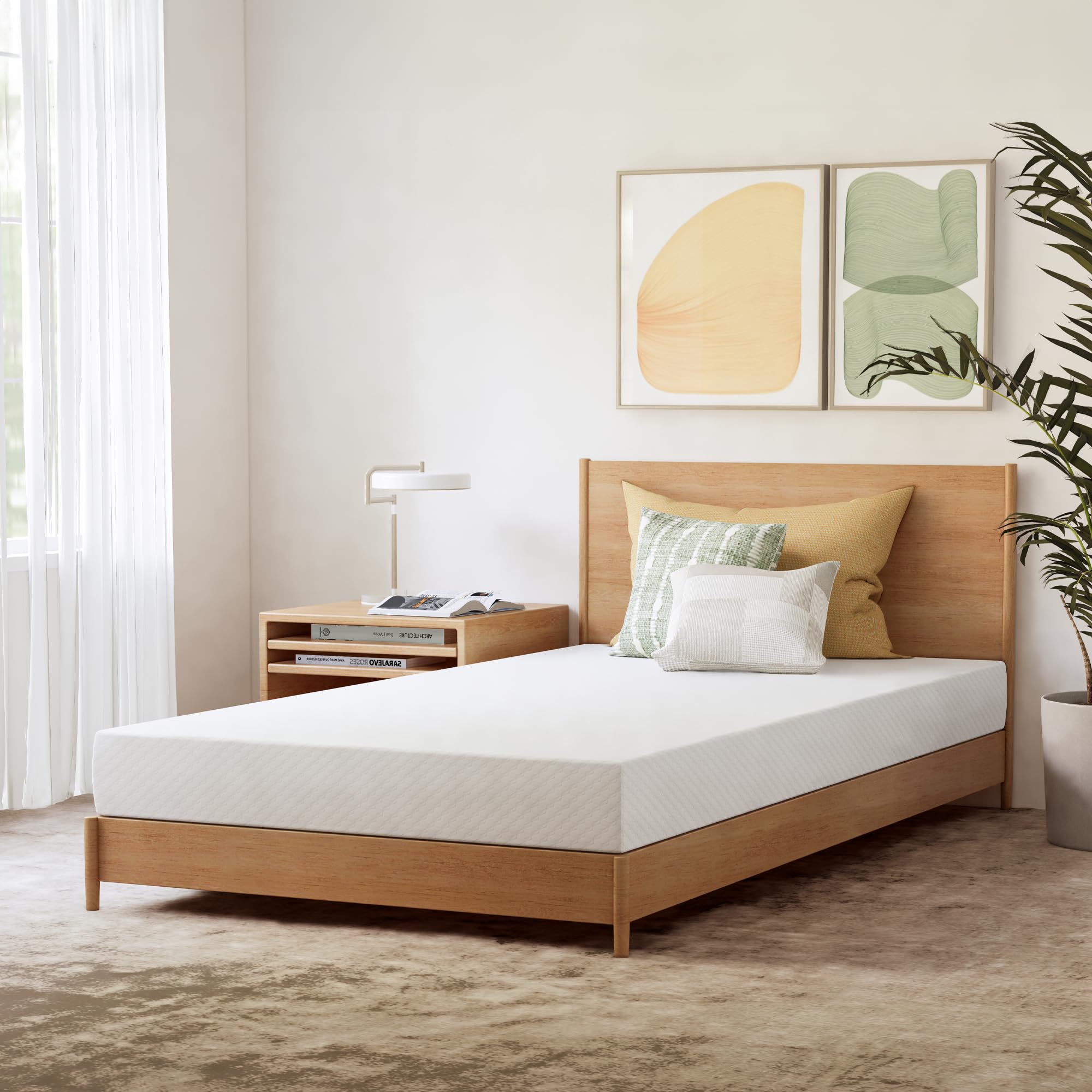 Gaeste 6 Inch Twin Cooling Memory Mattress Medium Firm Certipur-Us Certified Pressure Relief & Cool Sleep Mattress-In-A-Box Comf