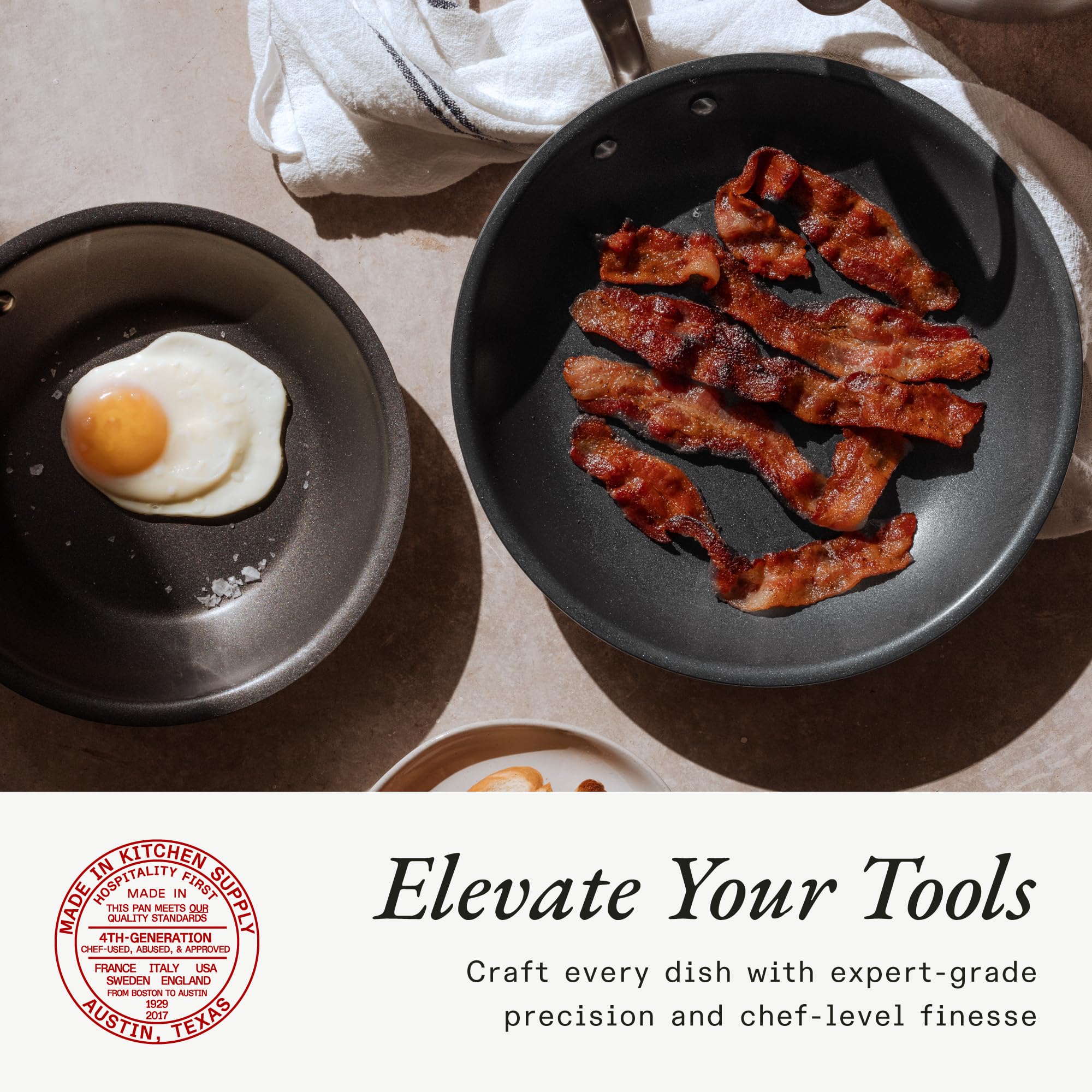 Made In Cookware - ProCoat Non Stick 3 Piece Frying Pan Set (Includes 8'',10'',12'') - 5 Ply Stainless Clad - Professional Cookw