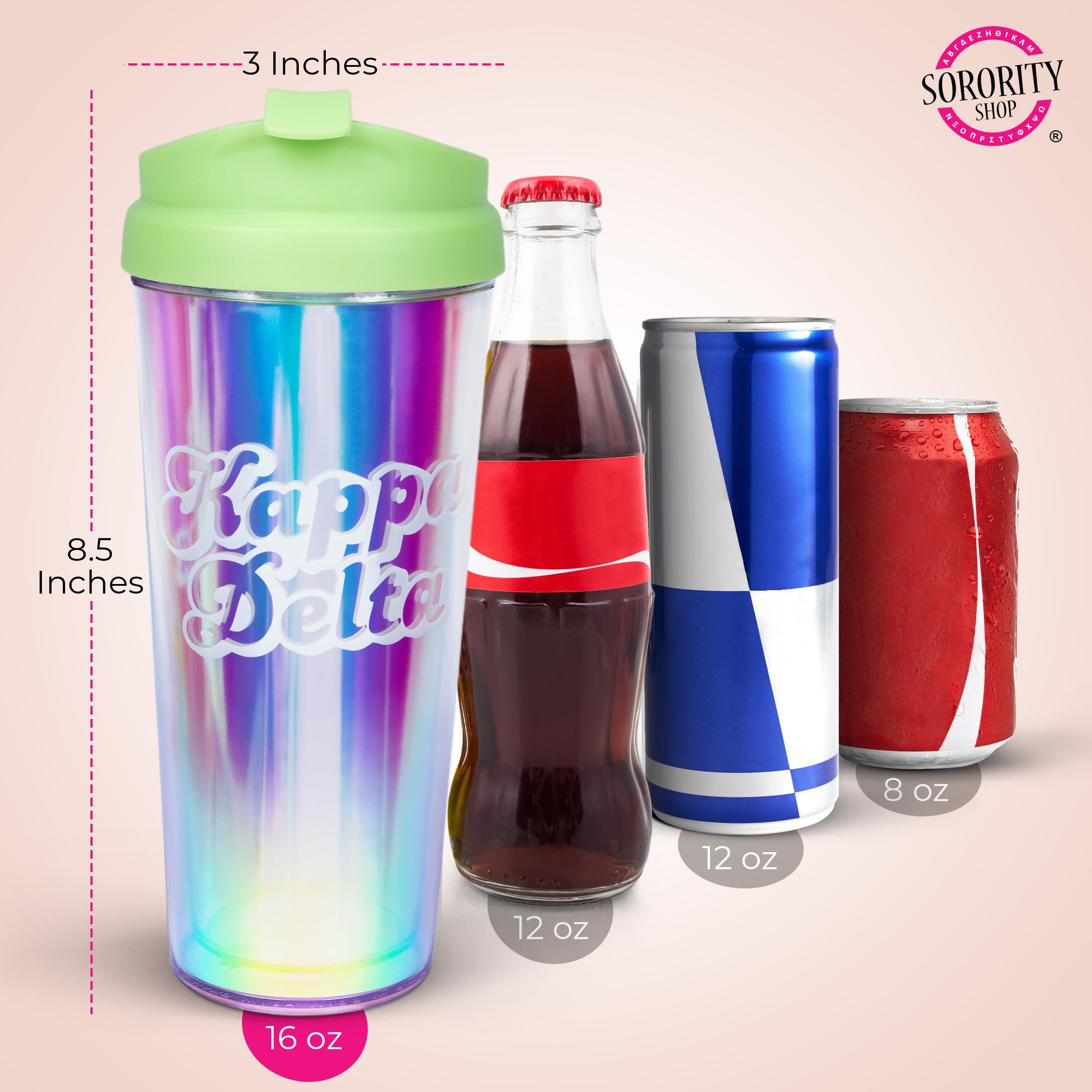 Phi Mu Retro Style Sorority Tumbler