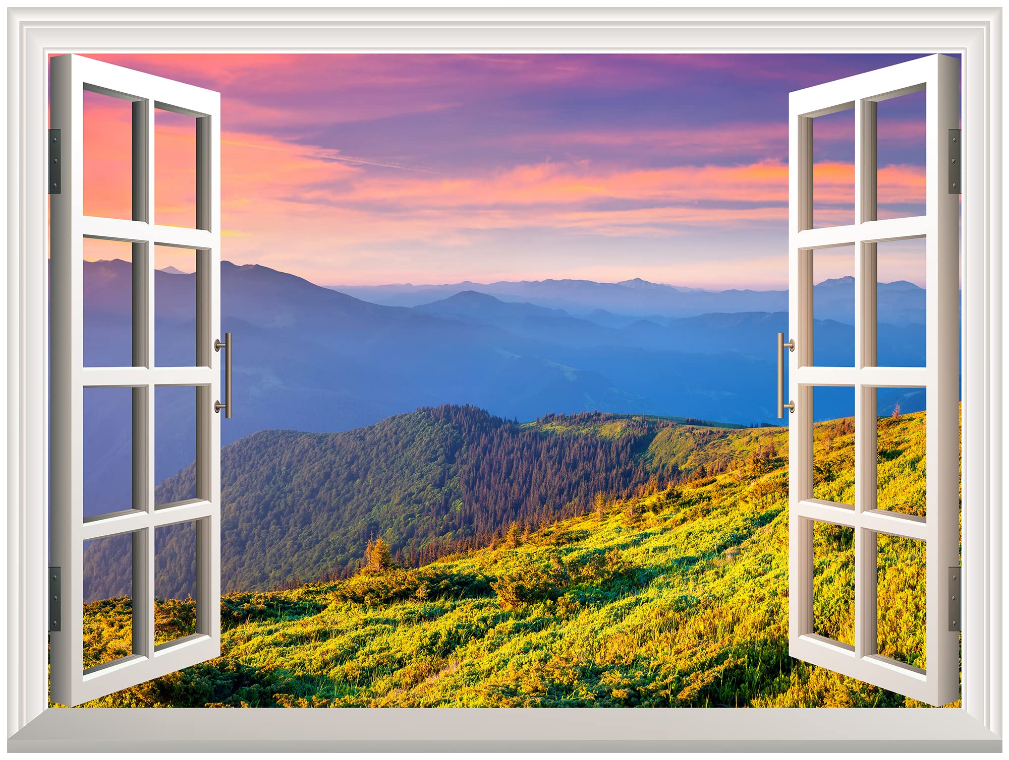 Wall26 A Peaking View Through The Forest Of The Morning Sunrise - Wall Mural, Removable Sticker, Home Decor - (36''X48'', Beauti