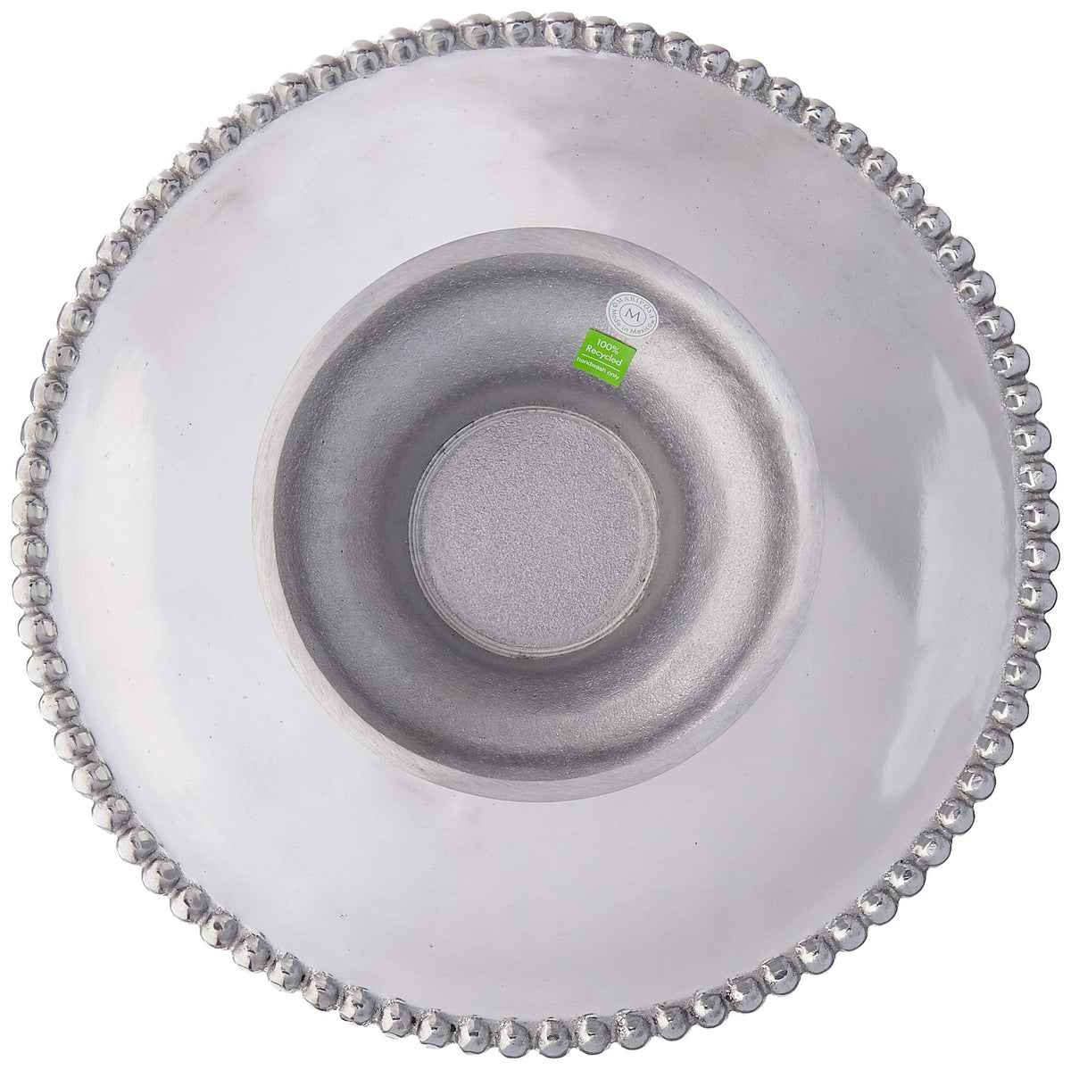 Mariposa Pearled Handcrafted Cake Stand, One Size, Silver