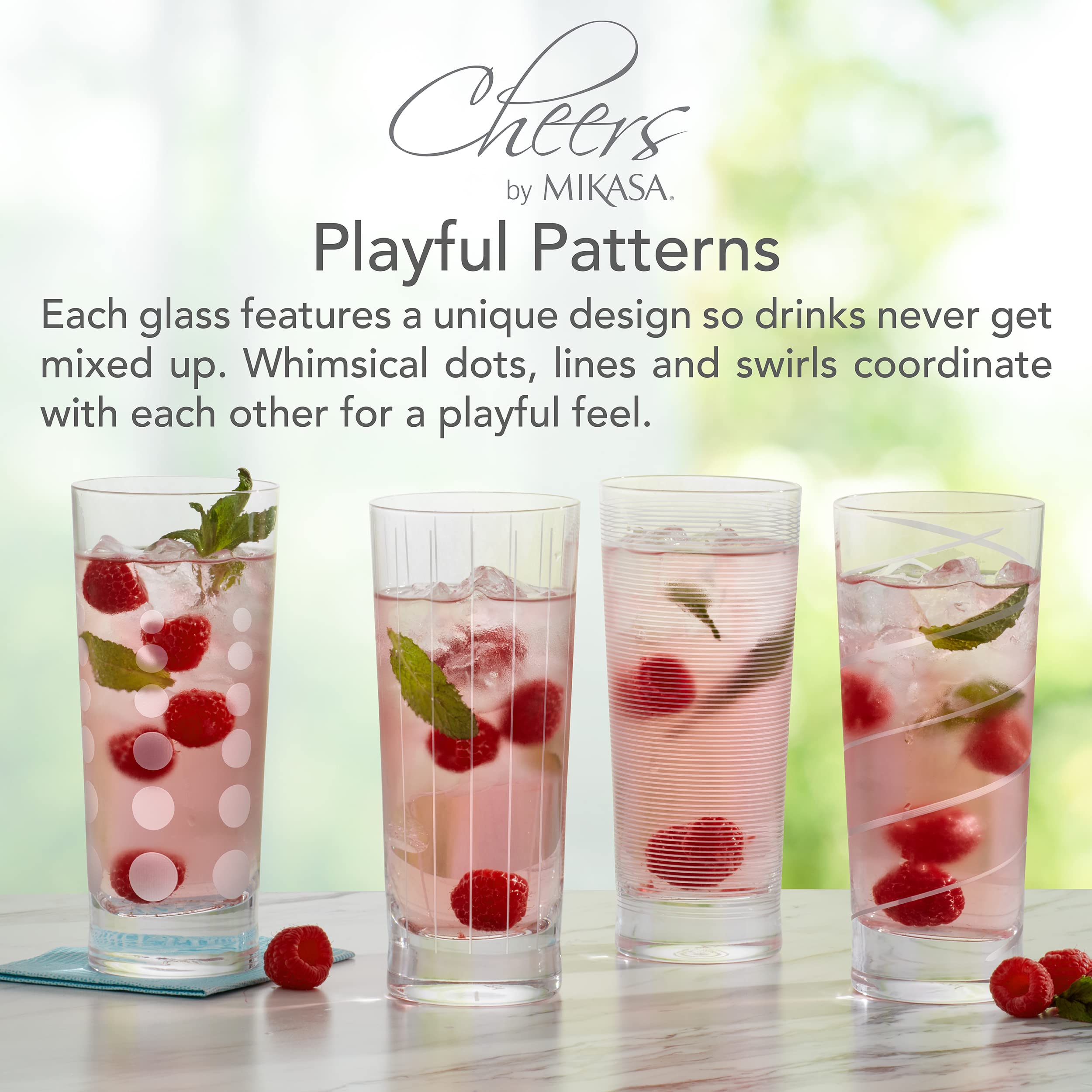 Mikasa Cheers Highball Glass, 19.75-Ounce, Set Of 4