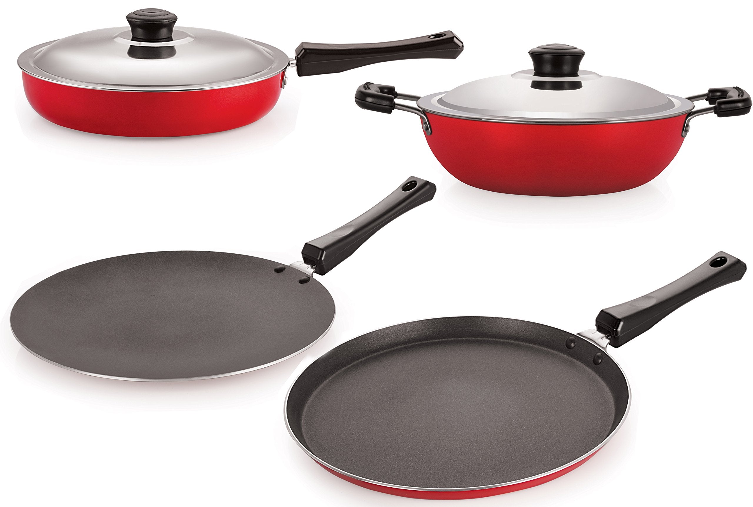 Nirlon 4 Piece NonStick Chemical Free Healthy Cookware Utencil Set With Extreme Durability, Pfoa Free