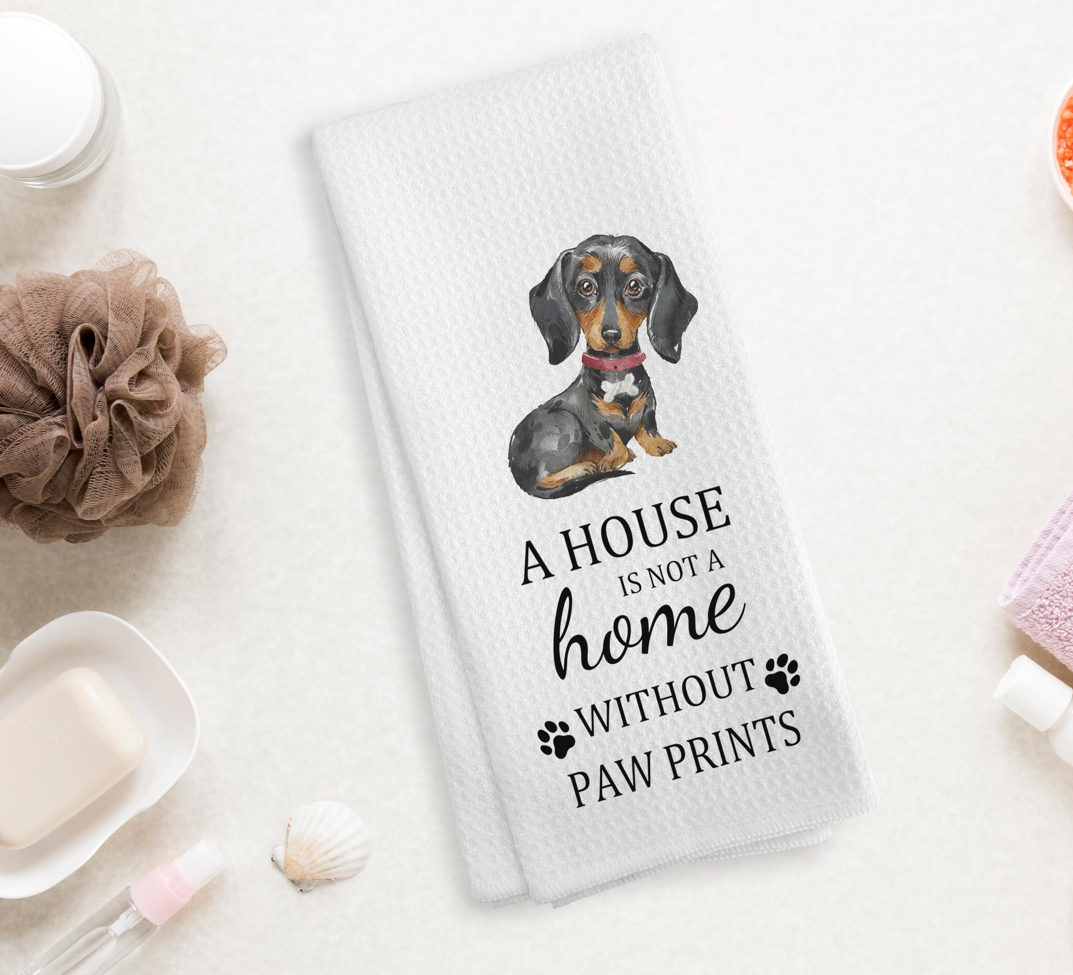 NOQL Dachshund Kitchen Towels and Dishcloths, Wiener Dog Gifts for Women, 1624 Inches(Dachshund-2)