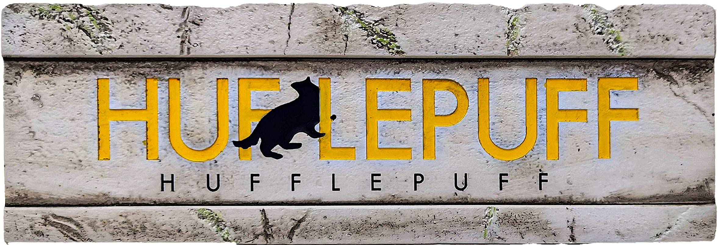 Spoontiques Hufflepuff Desk Sign - Decorative Home D  cor Wooden Sign - Harry Potter Durable Entryway & Desk Decor (7.75)
