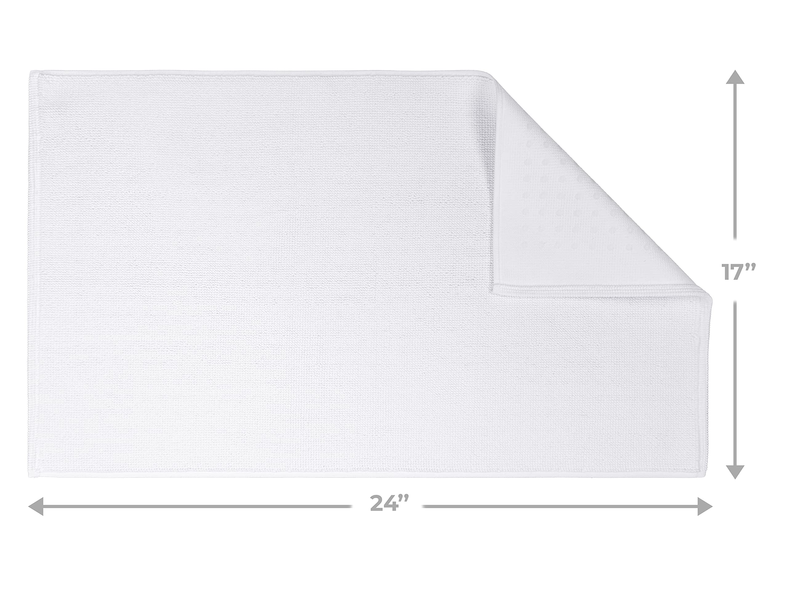 Cotton Paradise Bath Rug for Bathroom  17x24 inch 100% Cotton Non Slip Bath Mat Rug  Soft Absorbent Machine Washable  White Bath Rug