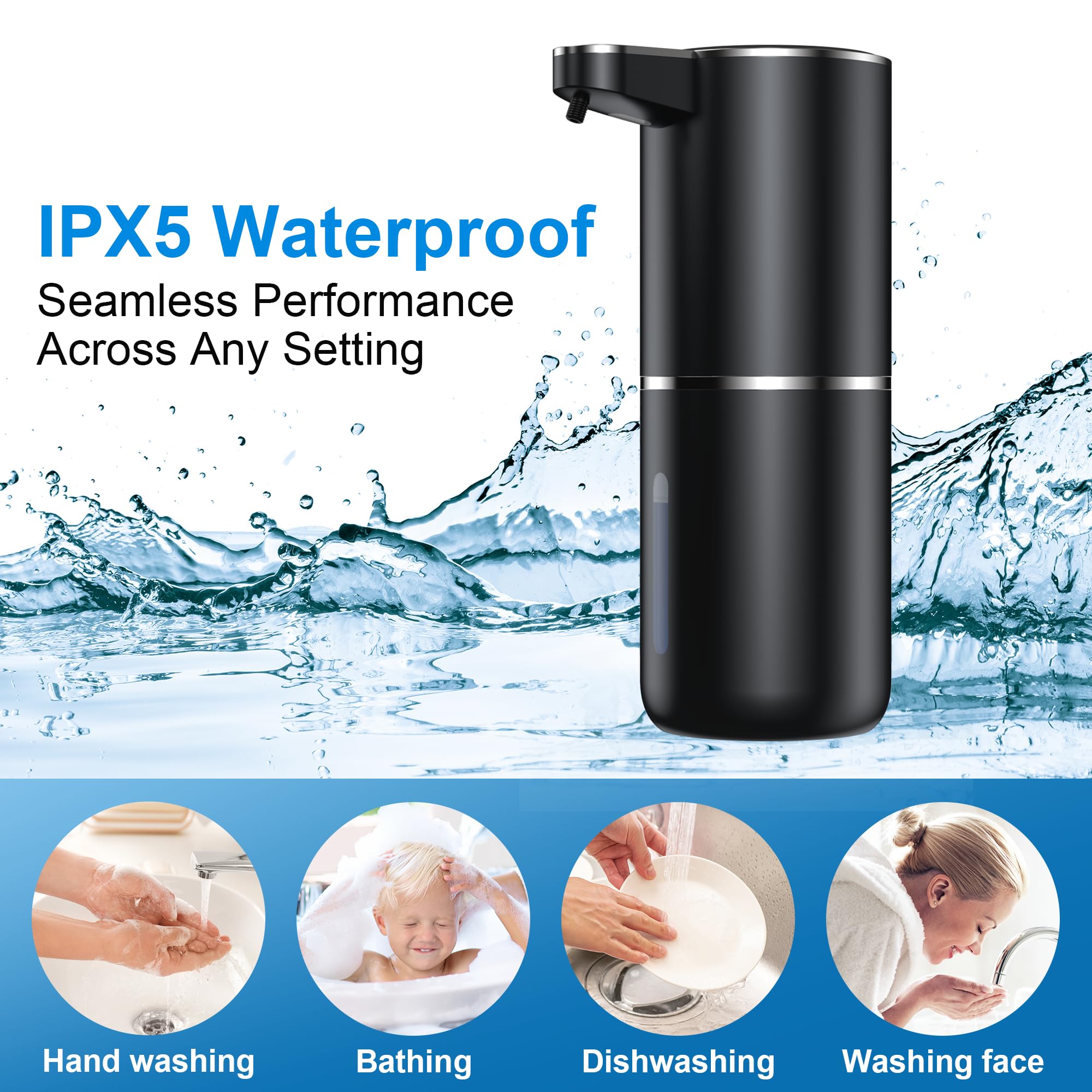 Automatic Soap Dispenser Touchless Automatic Liquid Soap Dispenser 4 Adjustable Soap Dispensing Levels Wall Mount For Kitchen An