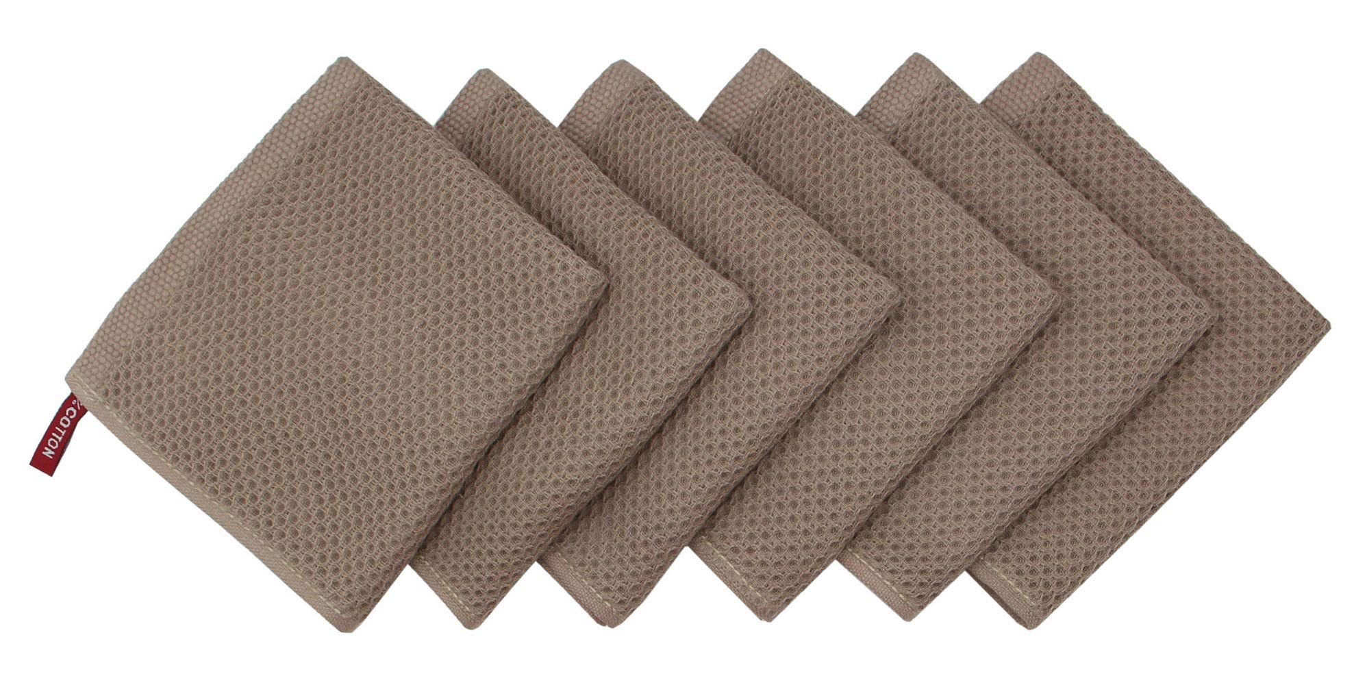 Mia'Sdream Natural Cotton Tidy Dish Cloths Rags Waffle Weave Kitchen Towels, Soft And Absorbent Hand Towel Washcloths, 12Inchx12