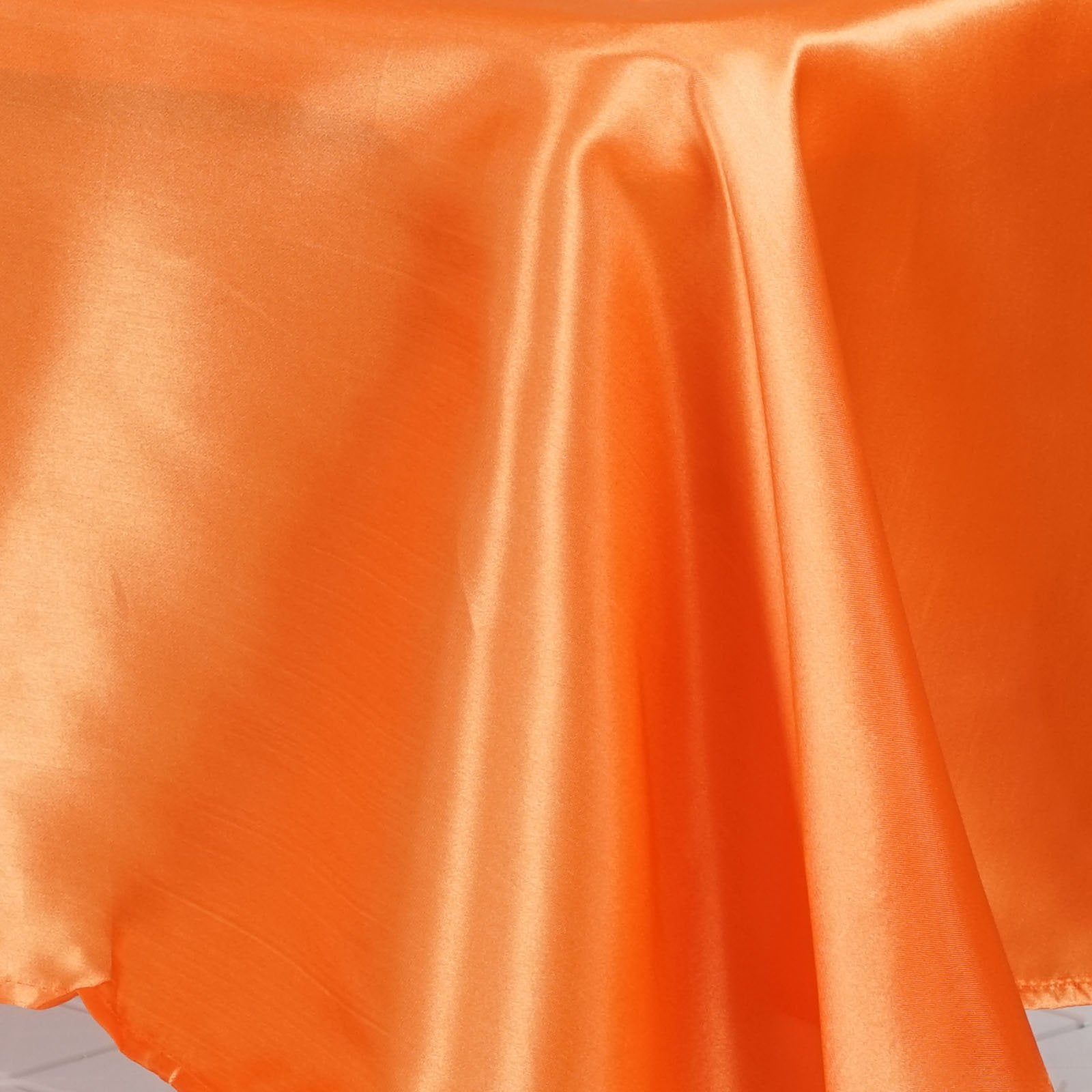 Balsacircle 60X102 Inch Orange Satin Rectangle Tablecloth Table Cover Linens For Wedding Table Cloth Party Reception Events Kitc