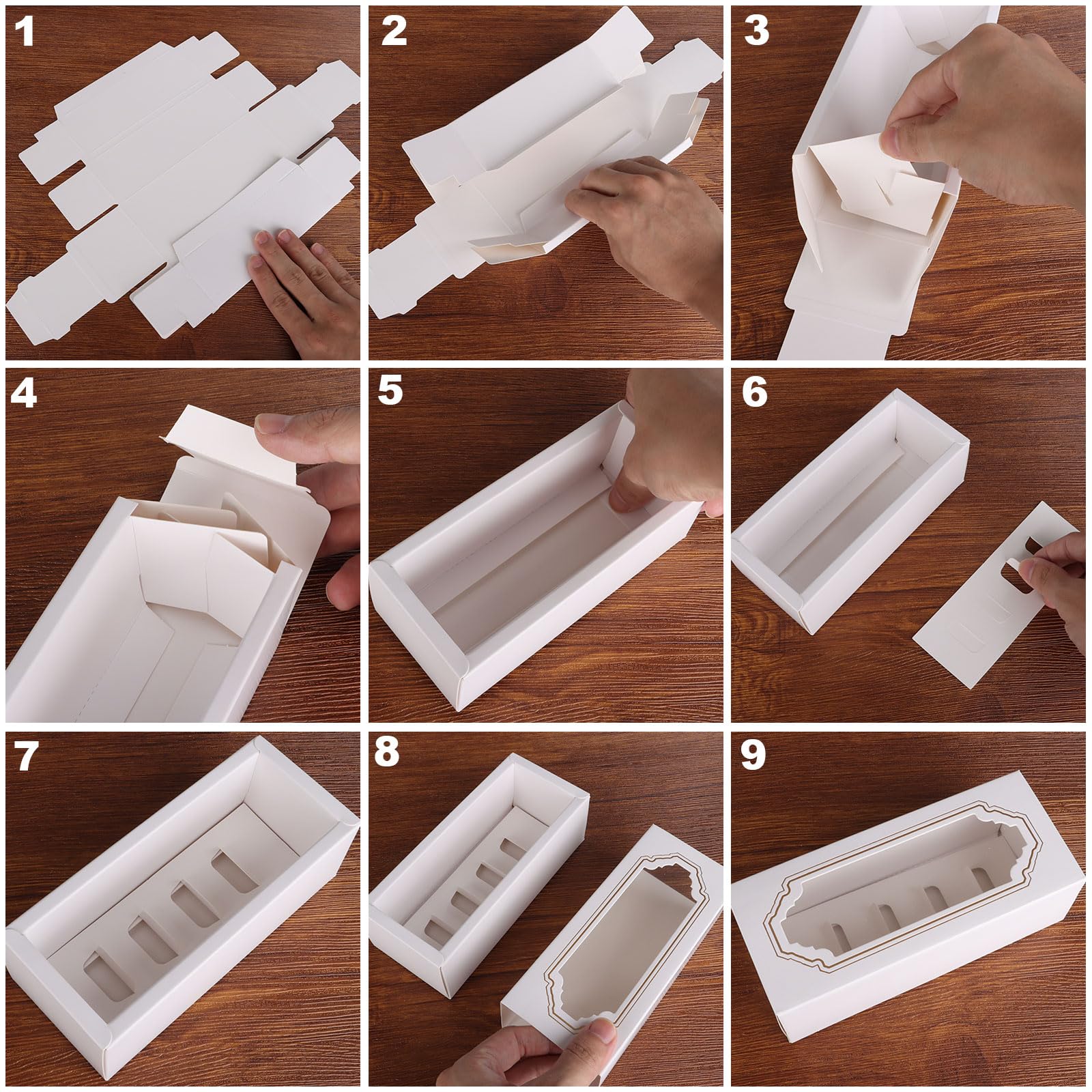 Acxfond Macaron Boxes For 5 To 6, 50 Pack White Macarons Packaging Boxes With Clear Display Window Bakery Boxes Or Container For