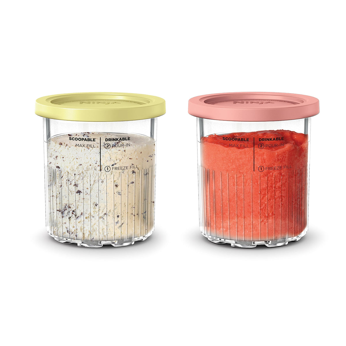 Ninja Creami Deluxe Pints 2 Pack, Compatible With Nc500 Series Creami Deluxe Ice Cream Makers, Genuine Ninja Pint, Bpa-Free & Di