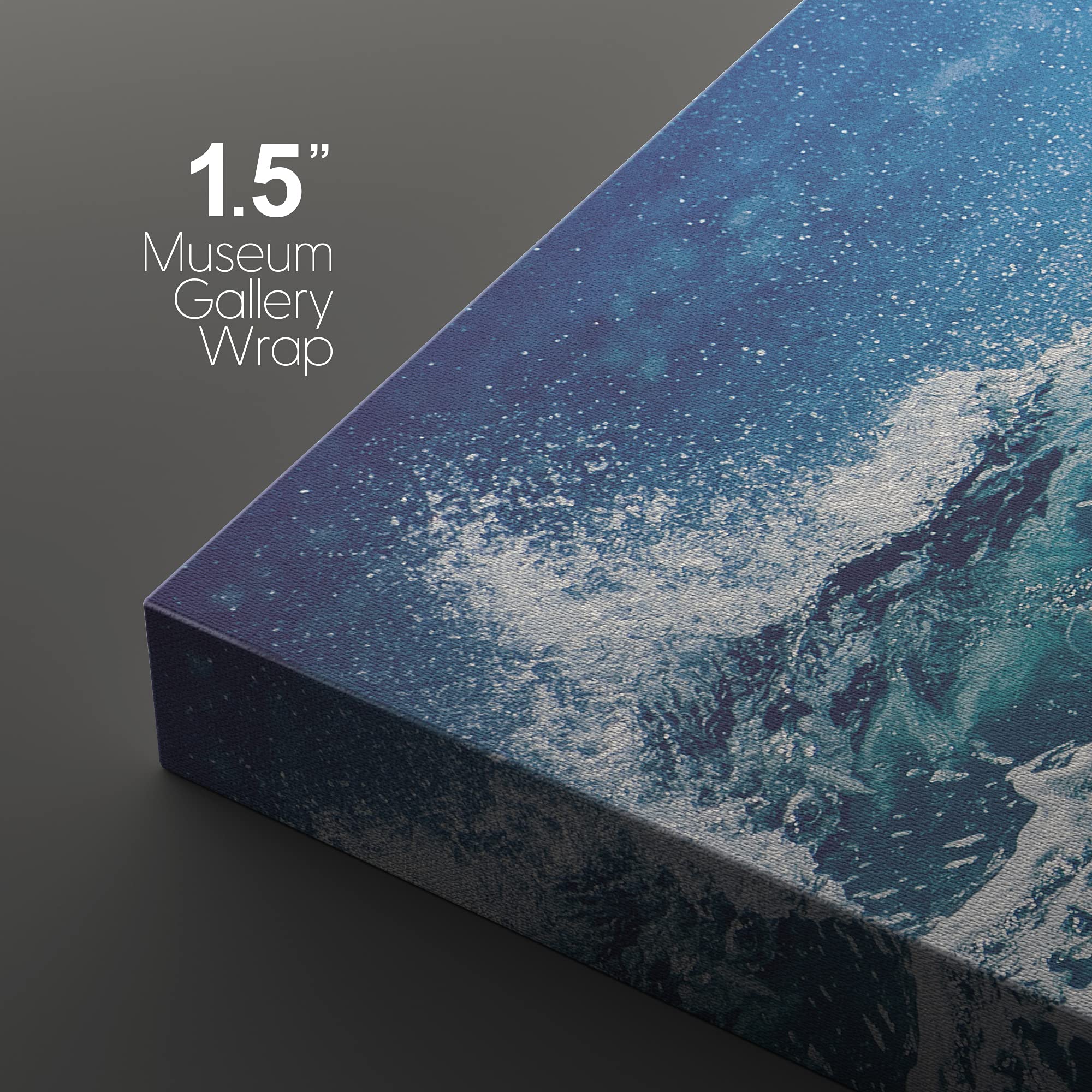 Wall26 Canvas Print Wall Art Set Blue Beach Waves Rip Curls Nature Wilderness Photography Realism Rustic Landscape Colorful Mult