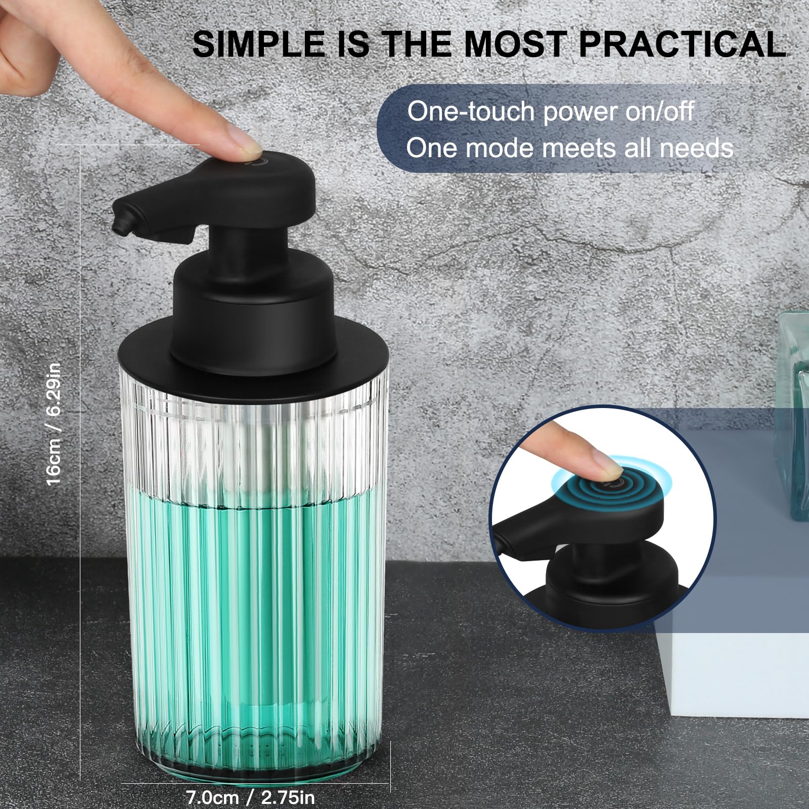 Phneems Automatic Soap Dispenser Foaming Hand Free Soap Dispenser Foam Rechargeable Touchless Soap Dispenser Smart Electric Auto